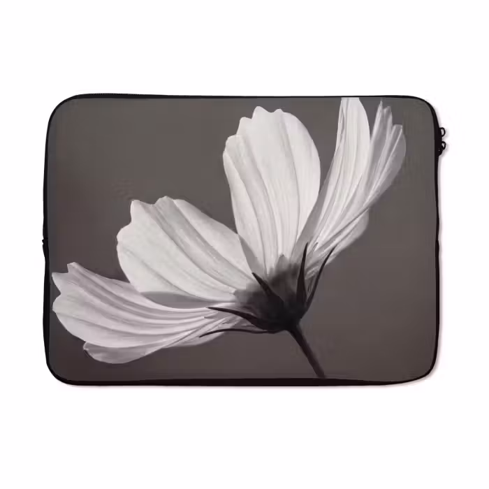 Laptop hülle - Blume - Minimalistisch - Schwarz - Weiß