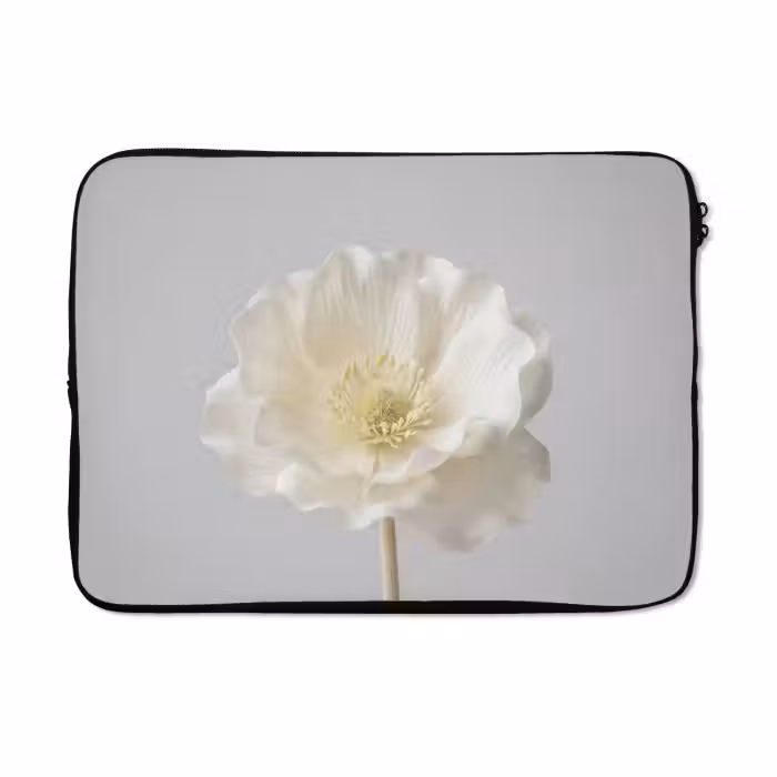 Laptop hülle - Blume - Minimalistisch -Weiß