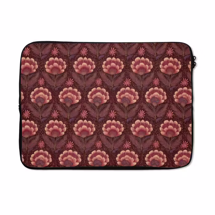 Laptop hülle - Blumen - Fächer - Lila