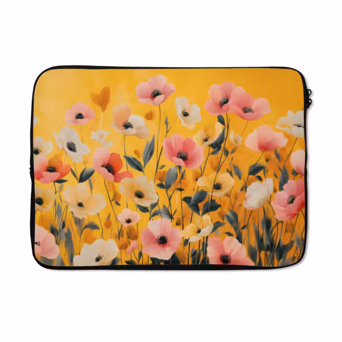 Laptop hülle - Blumen - Feld - Gelb