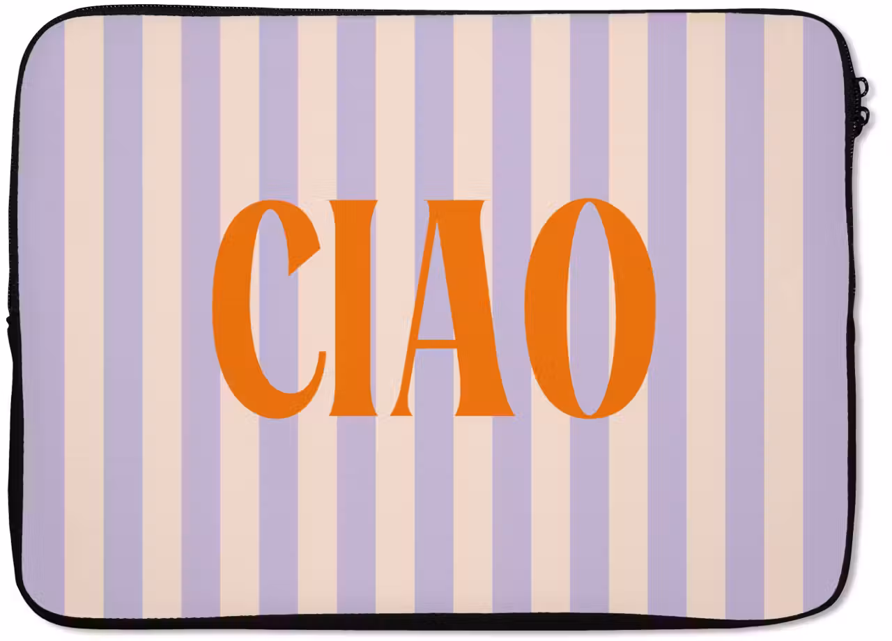 Laptop hülle - Ciao - Zitat - Pastell - Streifen