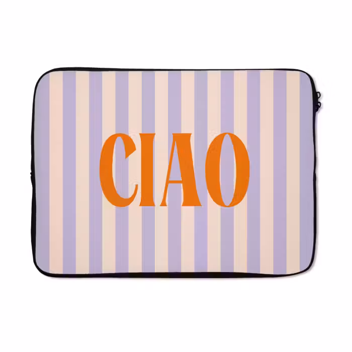 Laptop hülle - Ciao - Zitat - Pastell - Streifen