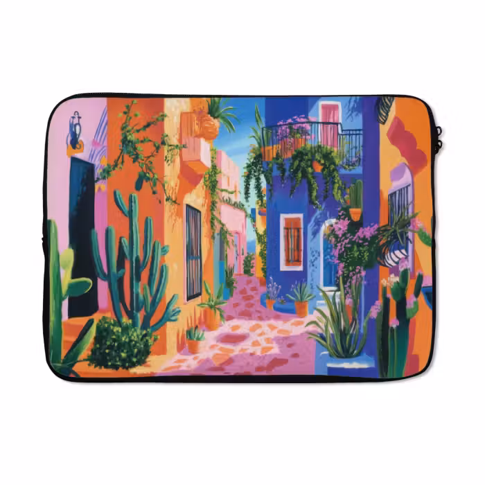 Laptop hülle - Gelb - Blau - Orange - Haus