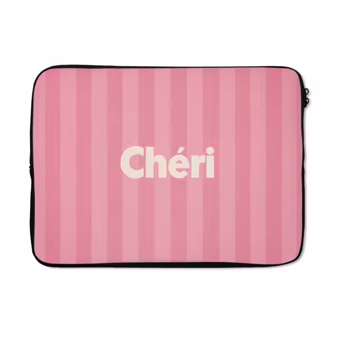 Laptop hülle - Gestreift - Rosa - Chéri