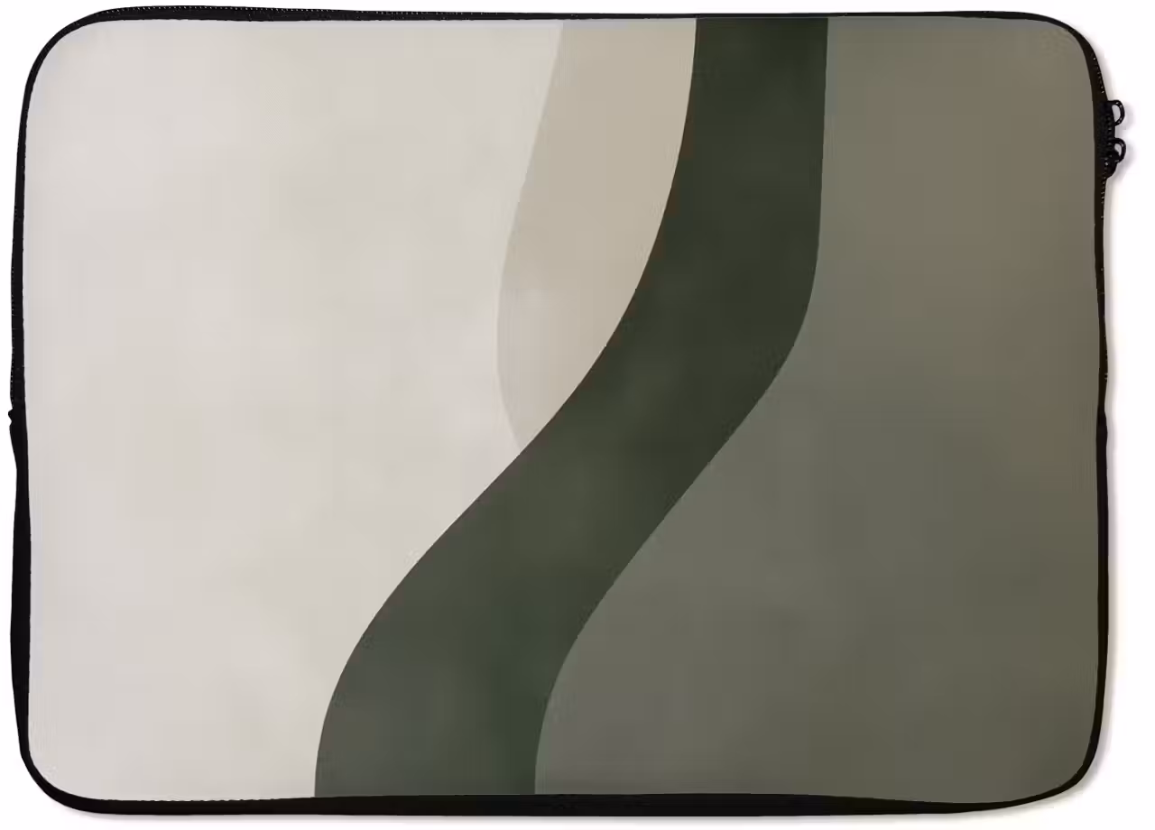Laptop hülle - Japandi - Grün - Abstrakt - Modern