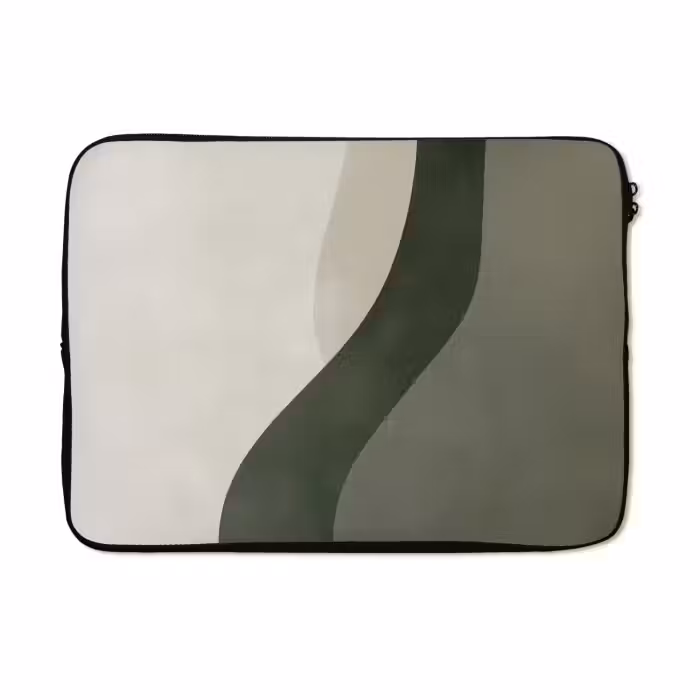 Laptop hülle - Japandi - Grün - Abstrakt - Modern