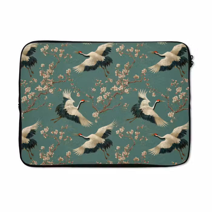 Laptop hülle - Kirschblüte - Umstandsblumen - Grün