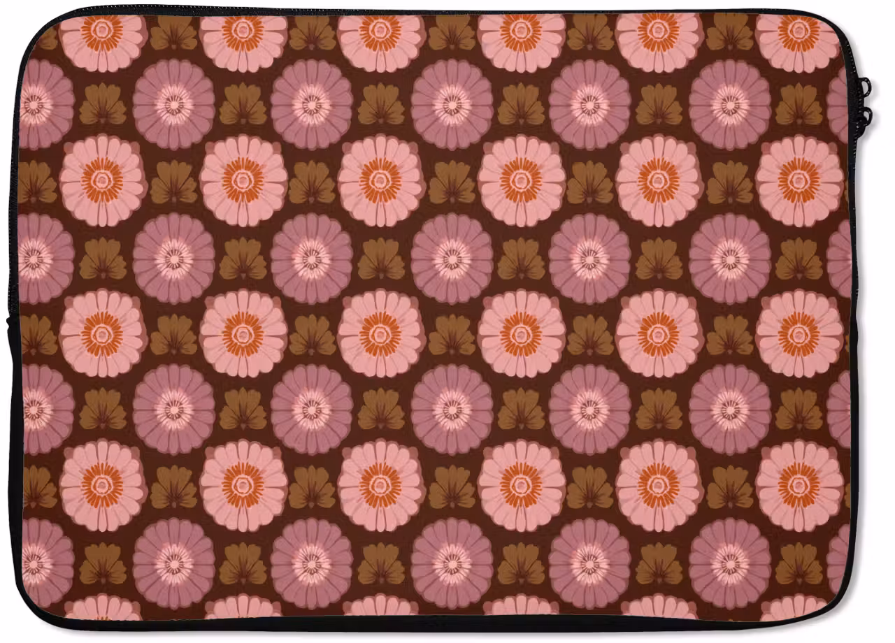 Laptop hülle - Retro - Gänseblümchen - Rosa