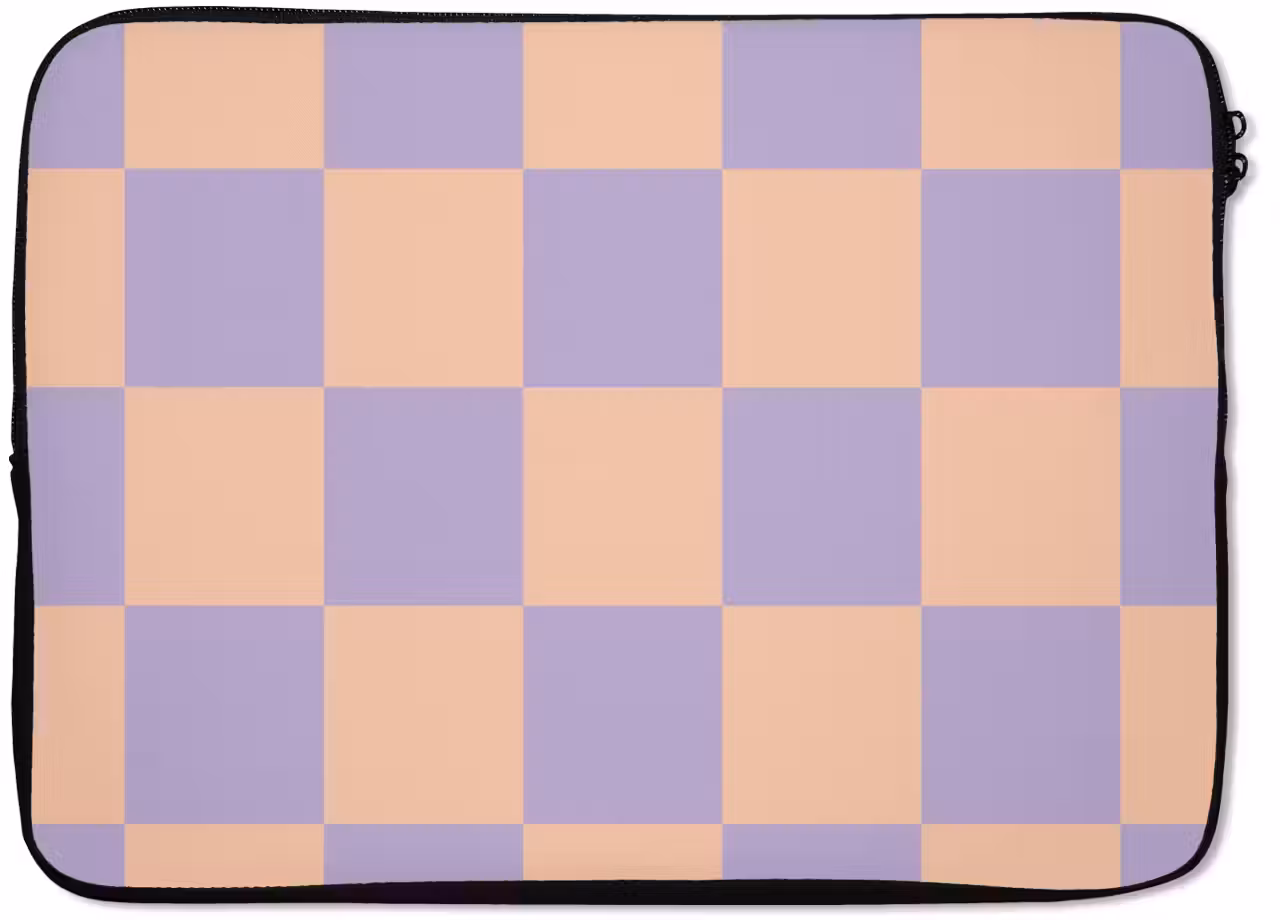 Laptop hülle - Schachbrettmuster - Lila - Rosa - Würfel