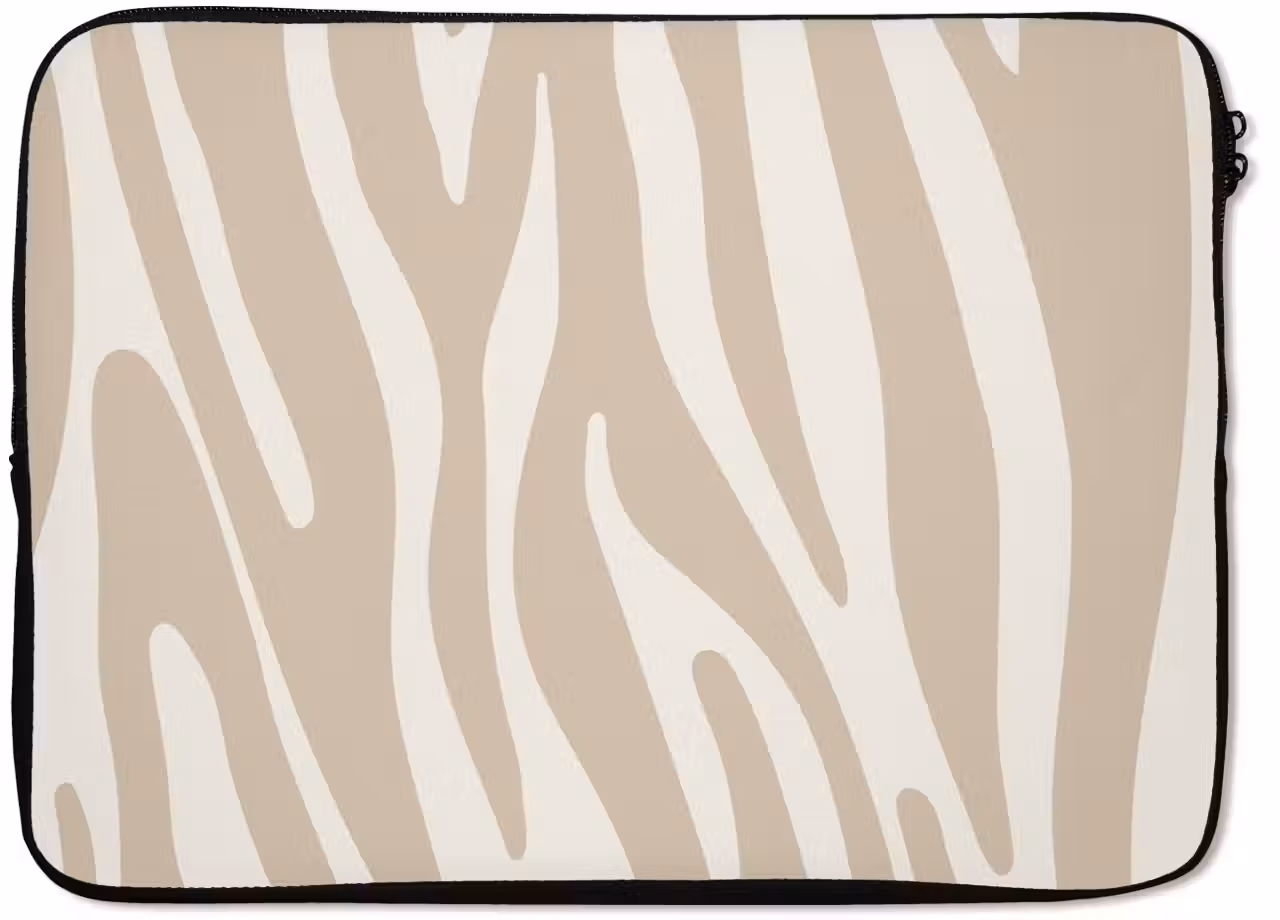 Laptop hülle - Zebramuster - Beige - Weiß - Tiermuster