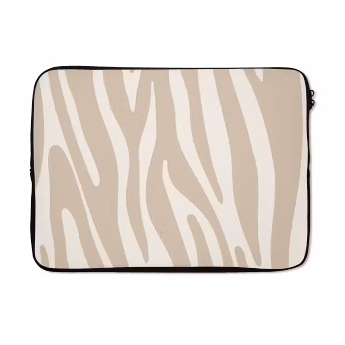 Laptop hülle - Zebramuster - Beige - Weiß - Tiermuster