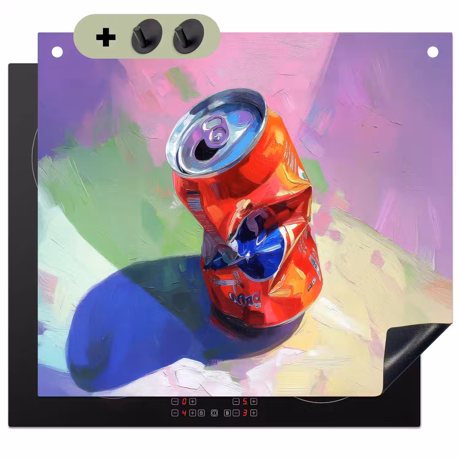 Frisdrank - Blik - Paars Inductie beschemer met haakjes middel -3d