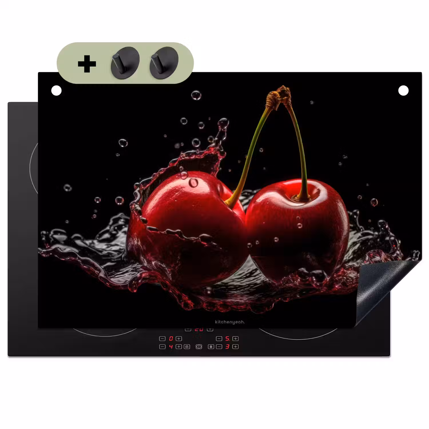Kersen - Fruit - Water Inductie beschemer met haakjes klein -3d