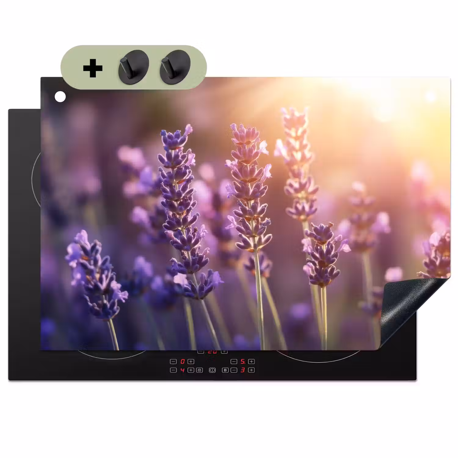 Lavendelbloemen - Paars - Zonlicht Inductie beschemer met haakjes klein -3d