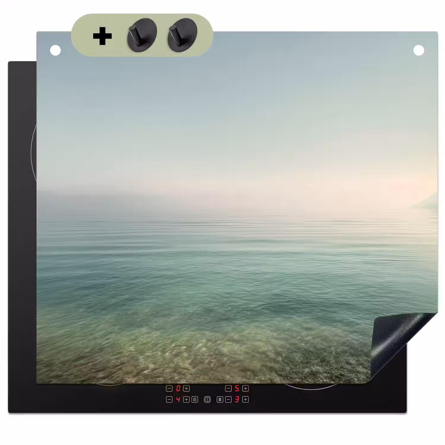 Zee - Horizon - Blauw - Mist Inductie beschemer met haakjes middel -3d