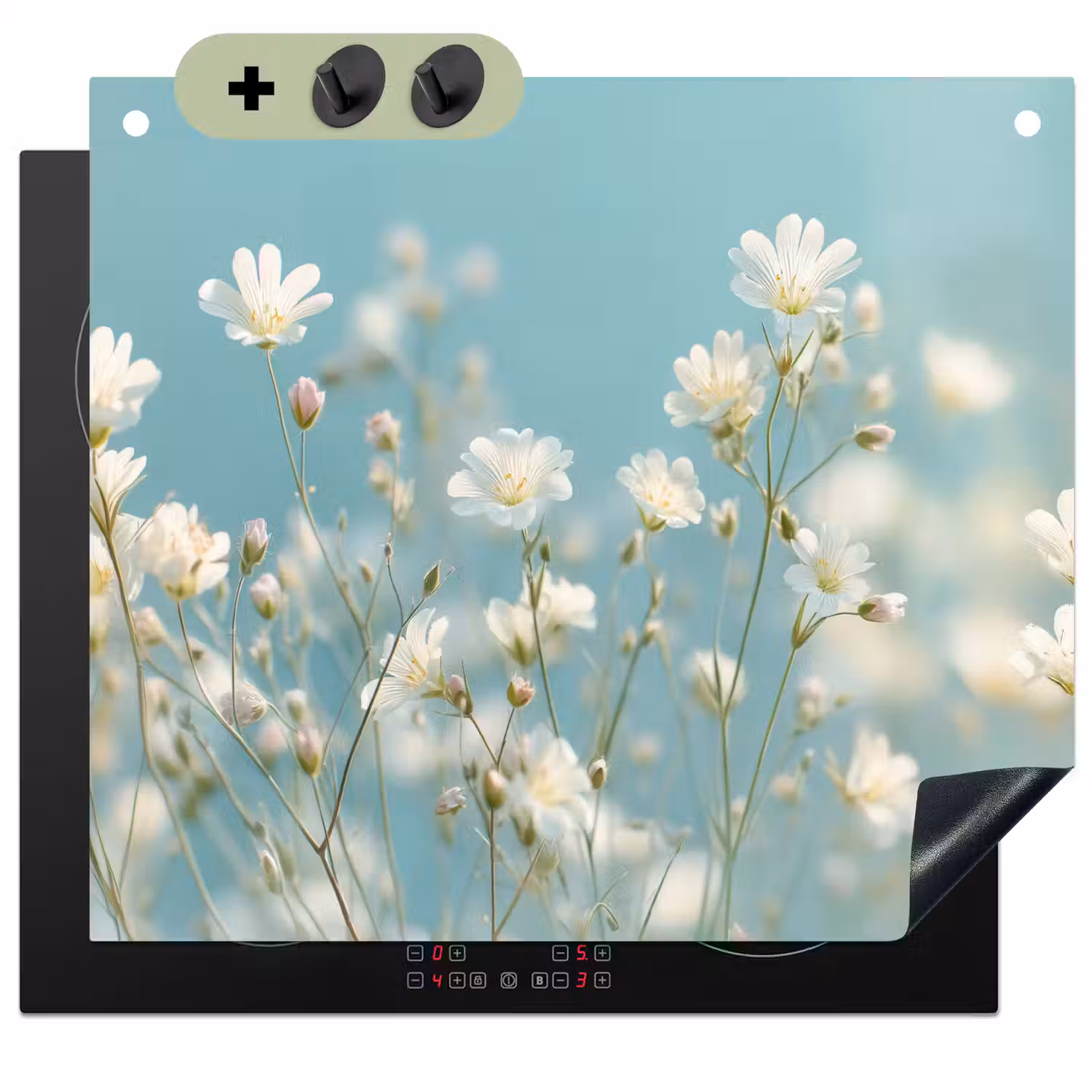 Stengels - Bloemen - Lucht - Wit Inductie beschemer met haakjes middel -3d