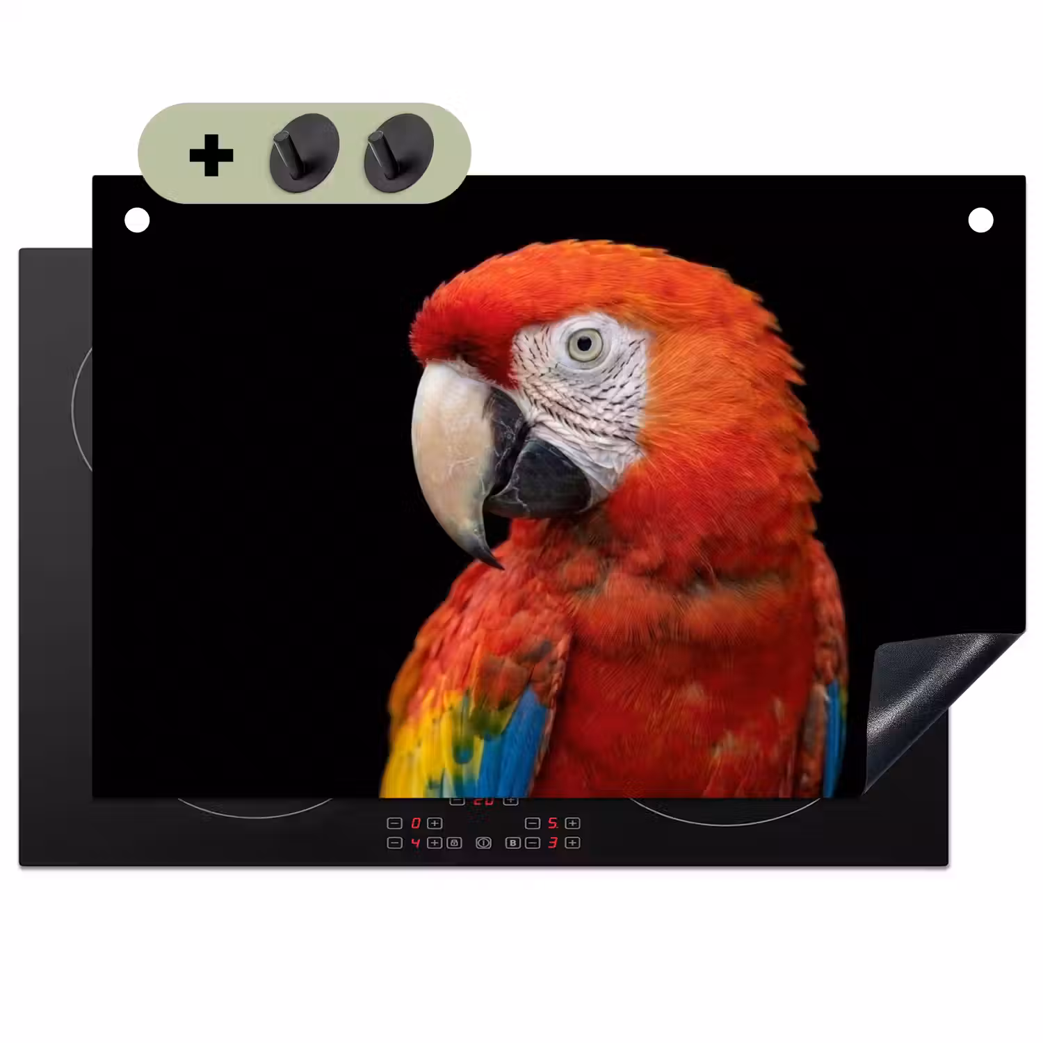 Ara - Portret - Rood Inductie beschemer met haakjes klein -3d
