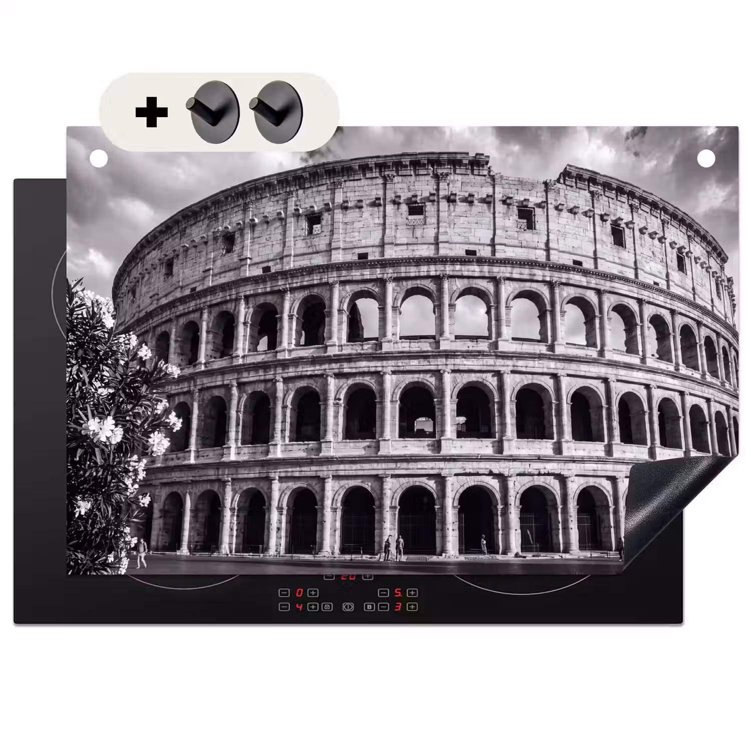 Architectuur - Colosseum - Rome - Historisch - Zwart-wit Inductie beschemer met haakjes klein -3d