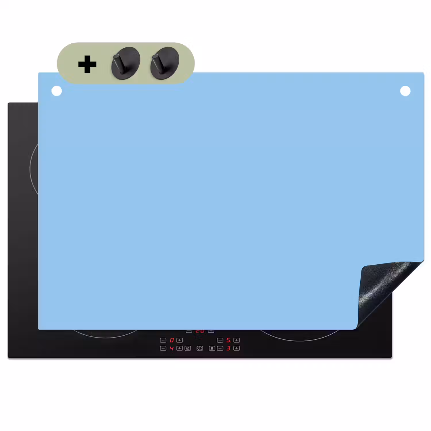 Baby - Blue - Blauw Inductie beschemer met haakjes klein 777 -3d