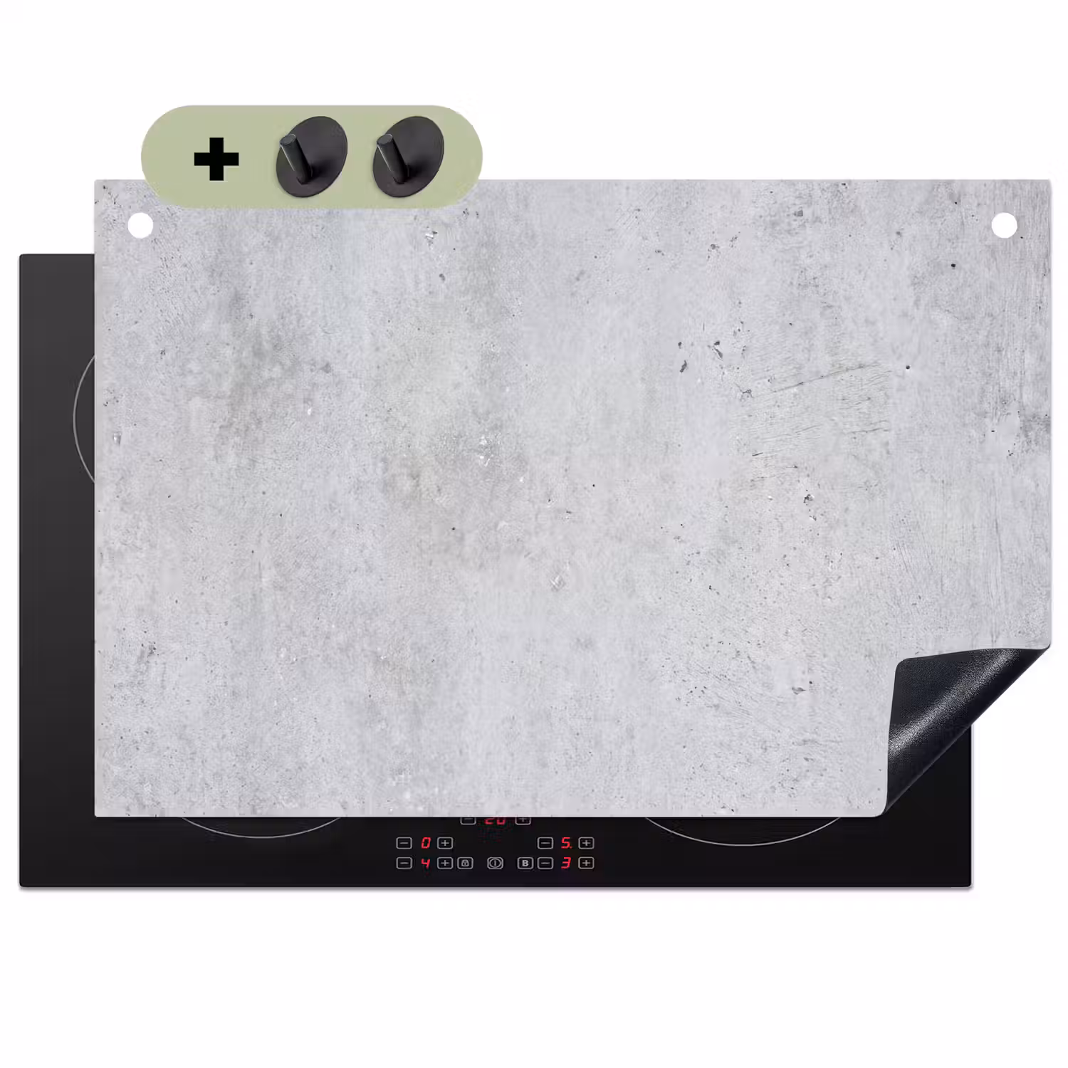 Beton - Textuur - Achtergrond - Grijs - Industrieel Inductie beschemer met haakjes klein -3d