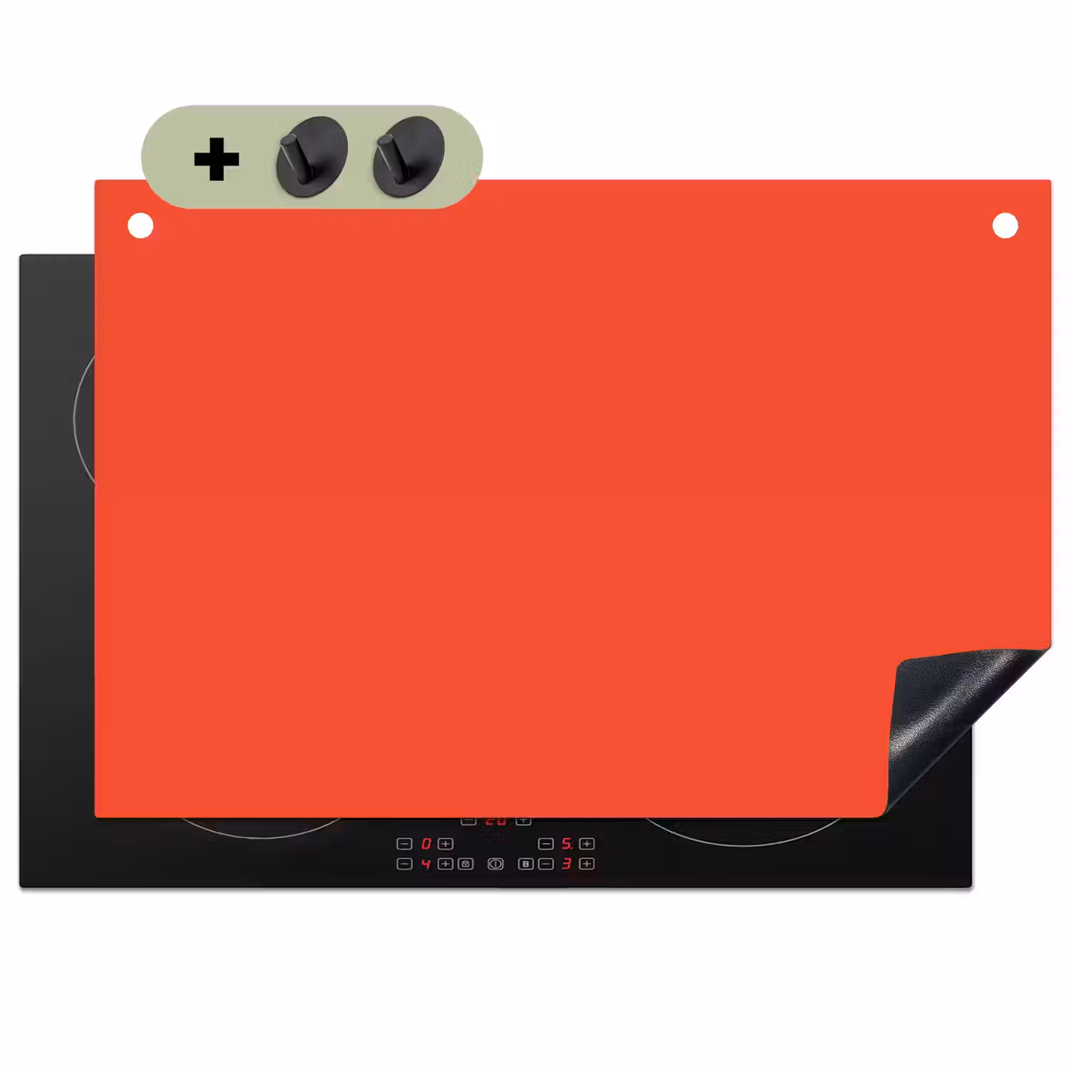 Burnt - Coral - Oranje Inductie beschemer met haakjes klein 777 -3d
