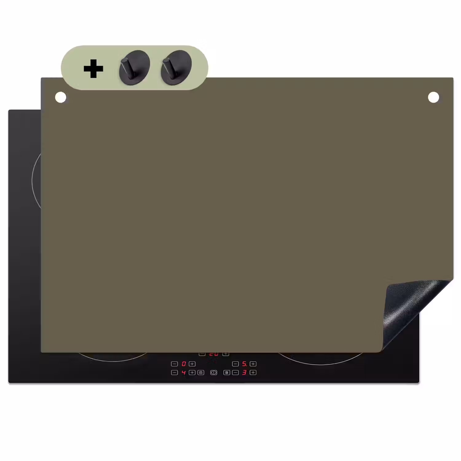 Deep - Khaki - Groen Inductie beschemer met haakjes klein 777 -3d