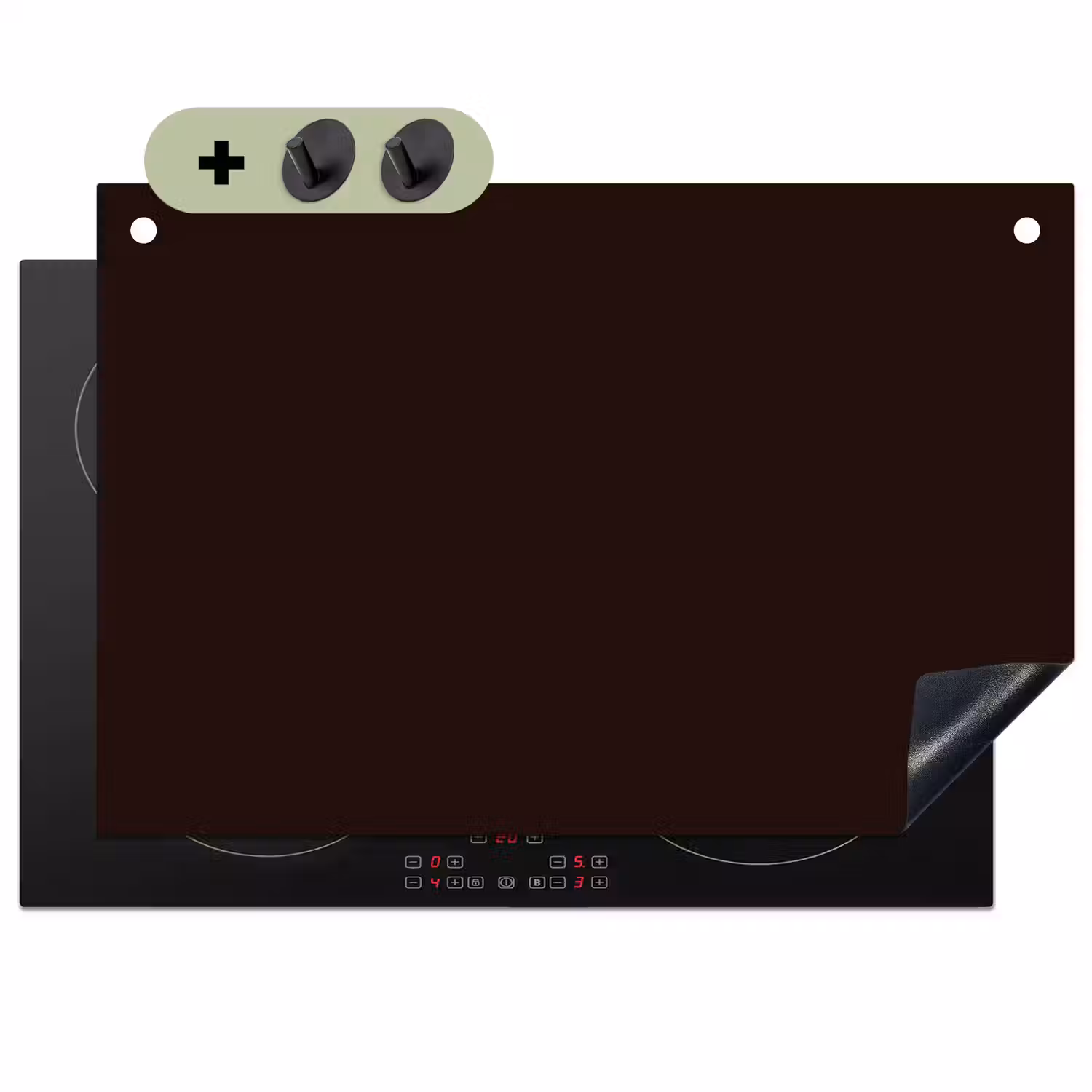 Deep - Obsidian - Bruin Inductie beschemer met haakjes klein 777 -3d