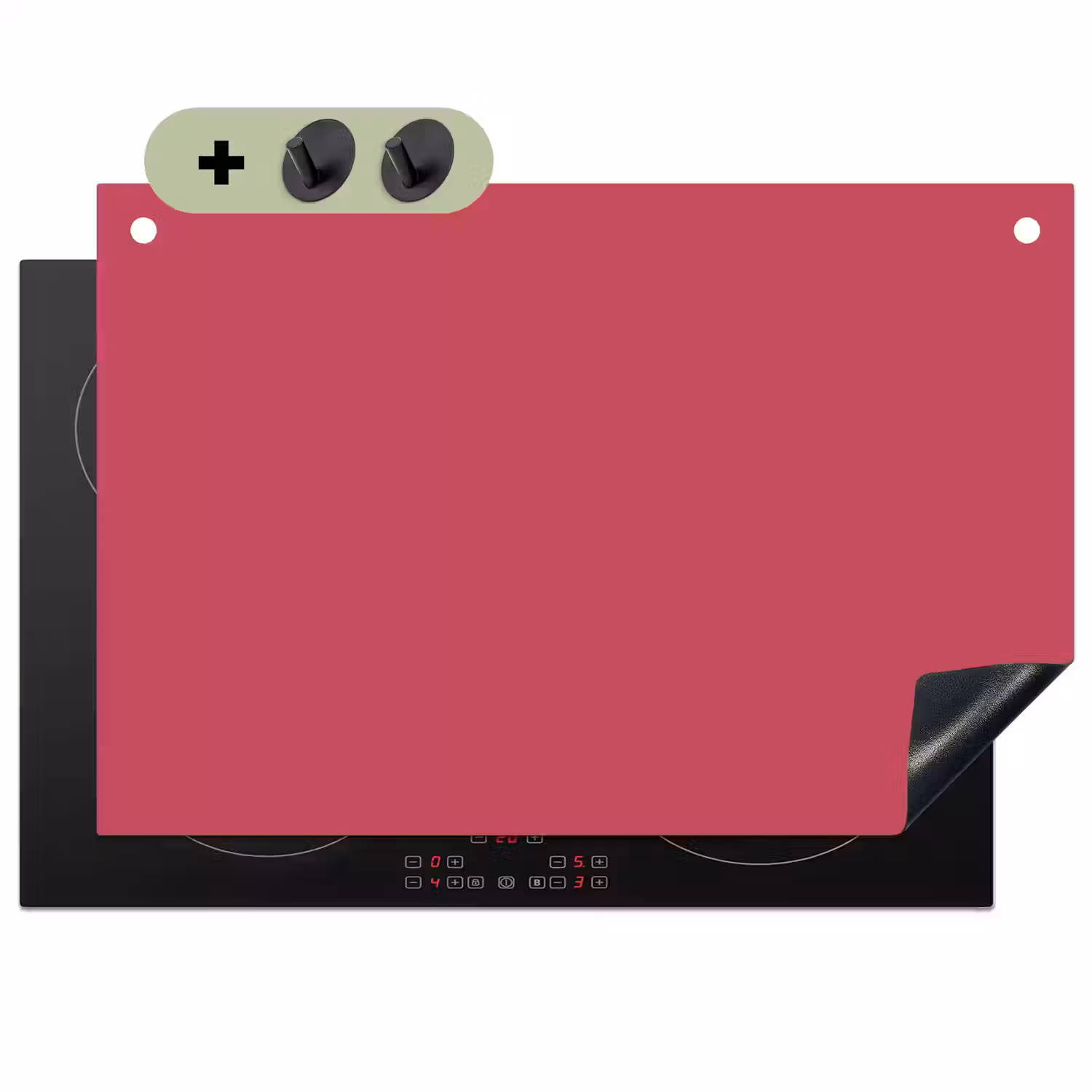 Bold - Berry - Rood Inductie beschemer met haakjes klein 777 -3d