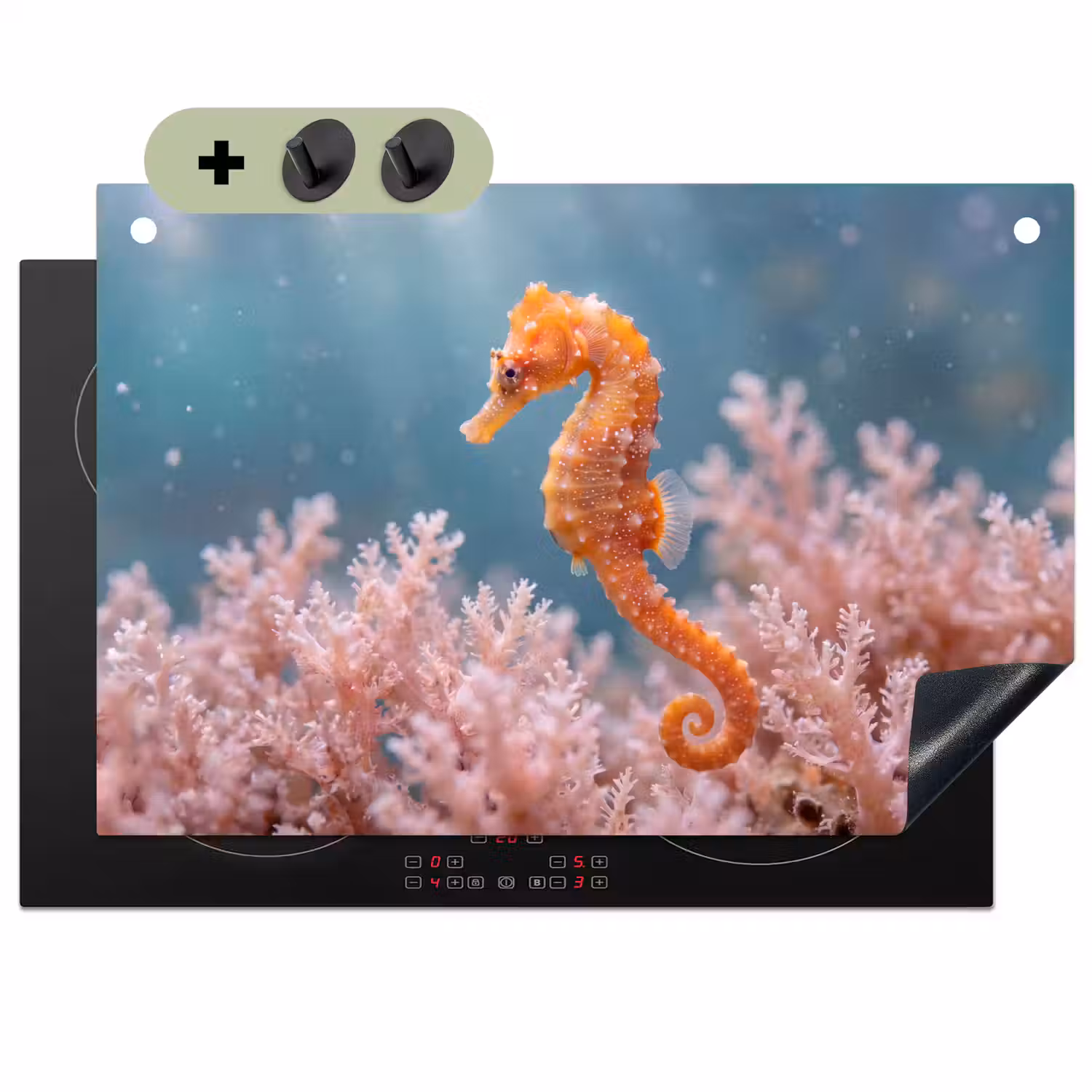 Vis - Koraal - Oceaan - Macro - Oranje Inductie beschemer met haakjes klein -3d