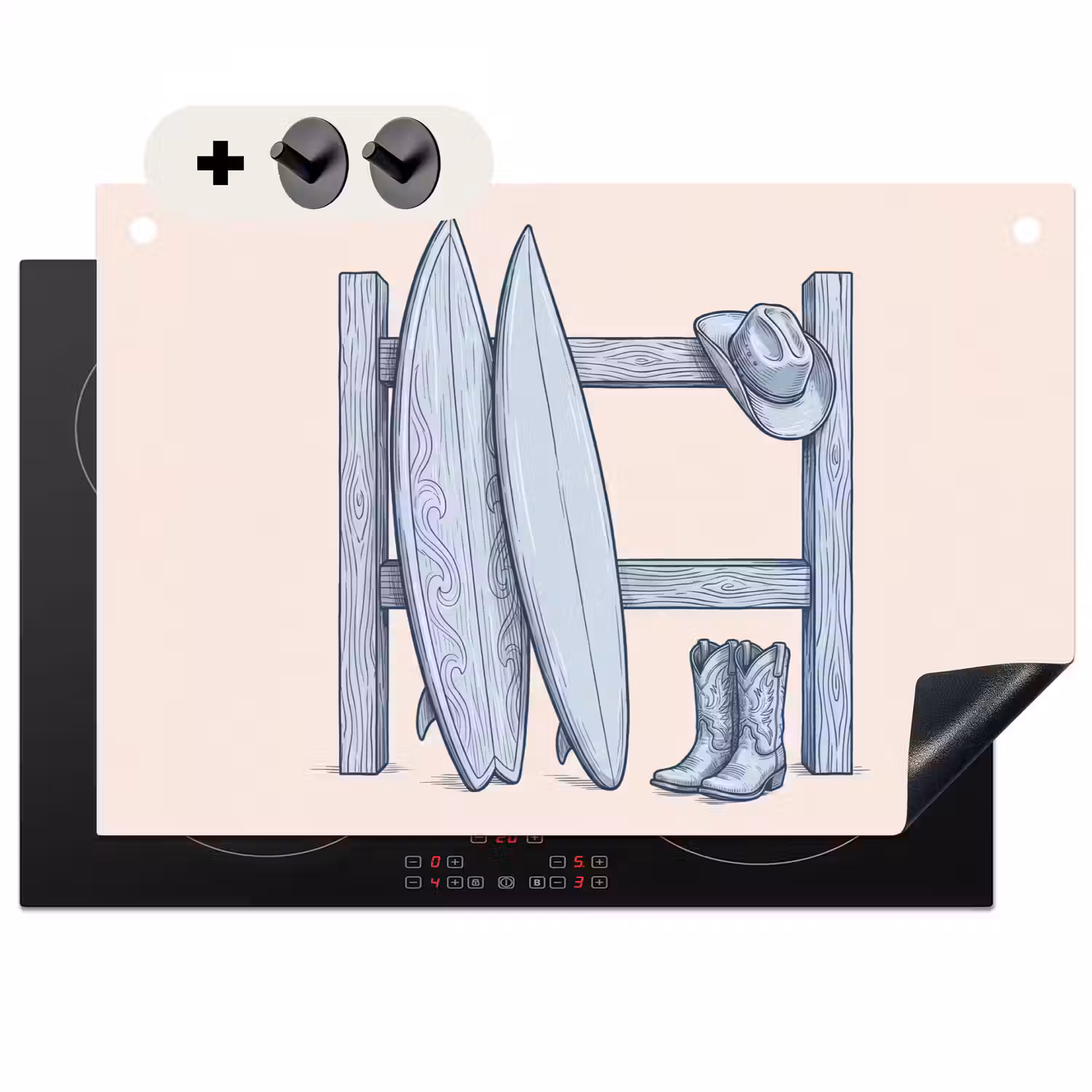 Recreatie - Kleding - Avontuur - Illustratie - Zomer Inductie beschemer met haakjes klein -3d