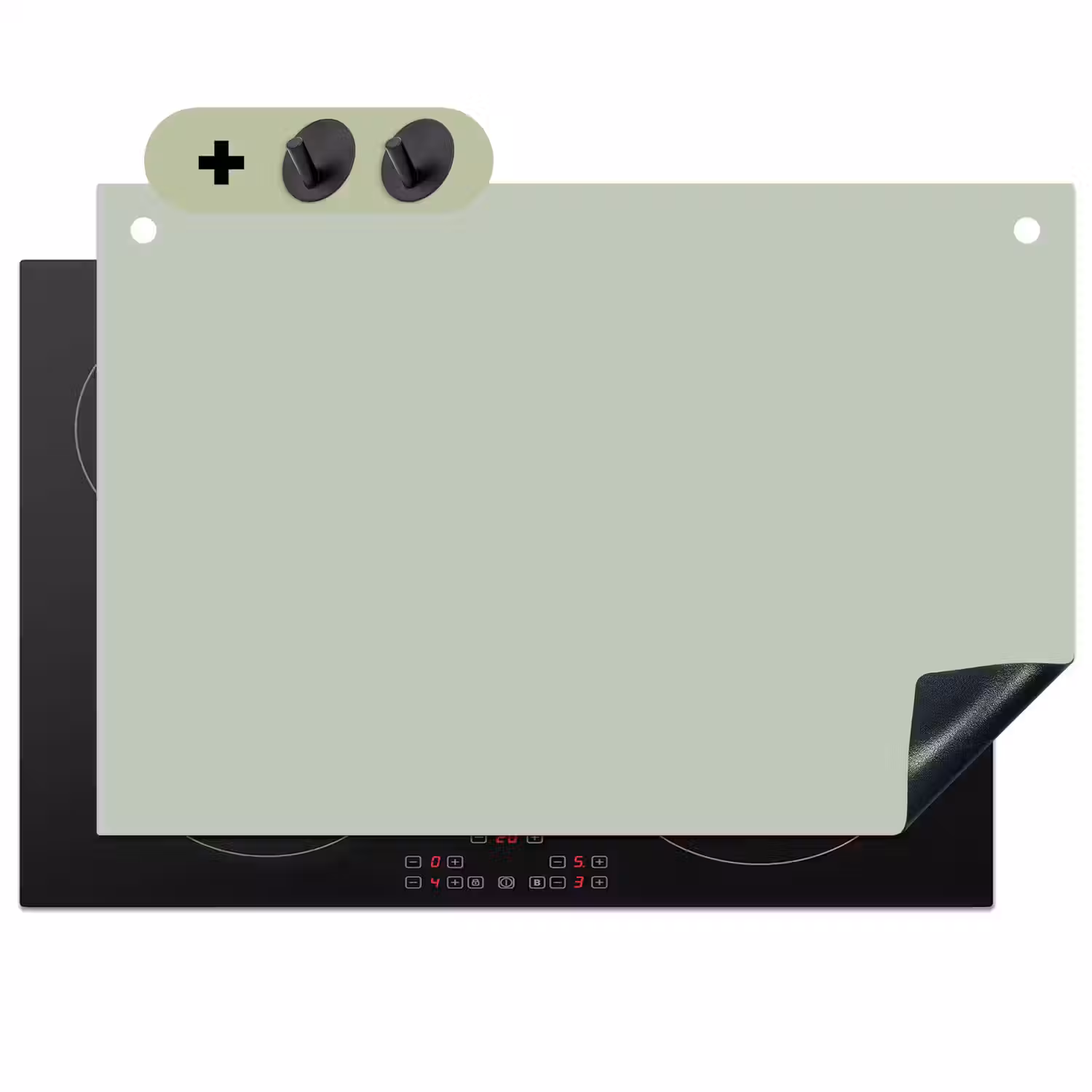 Frosted - Mint - Groen Inductie beschemer met haakjes klein 777 -3d