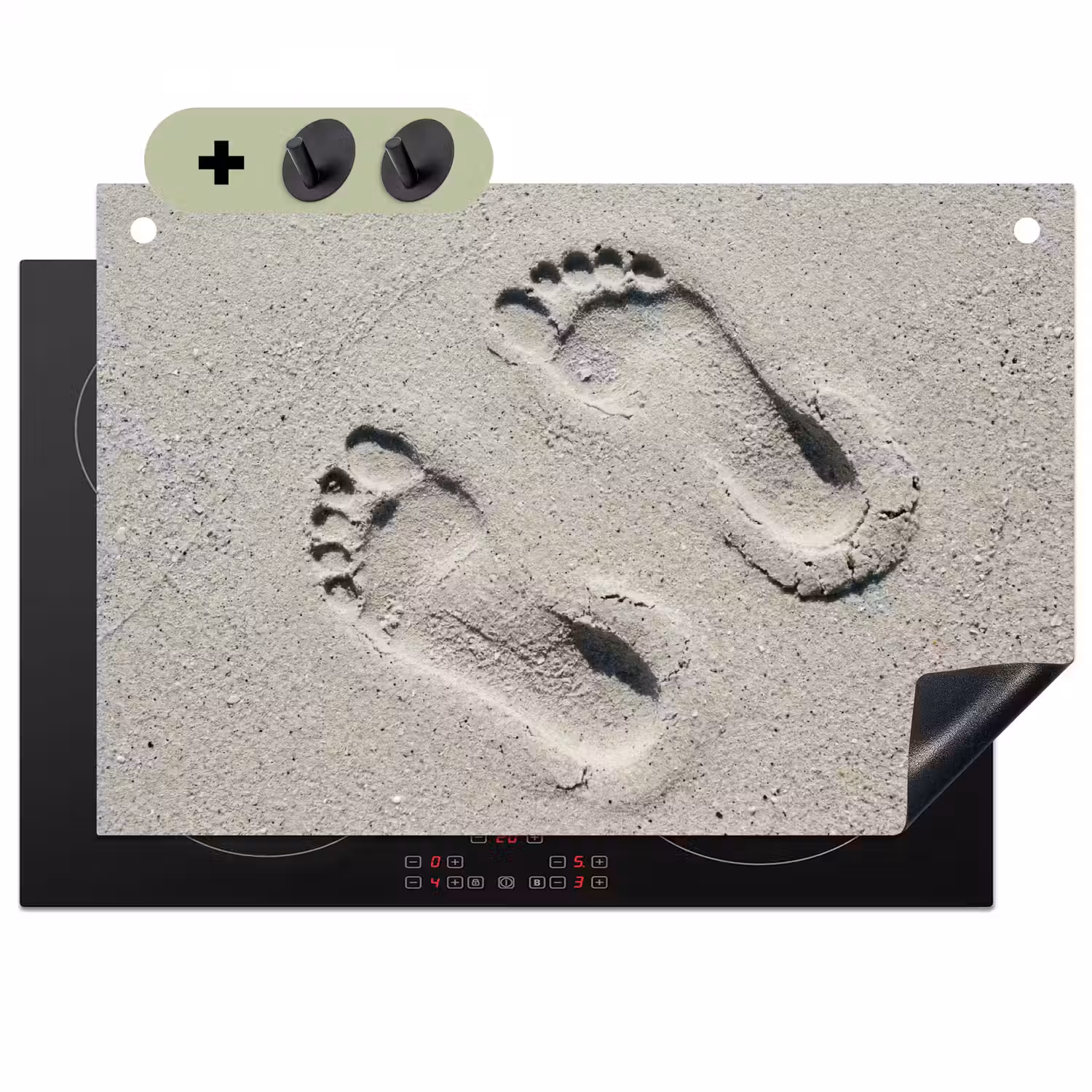 Voeten - Zand - Zee Inductie beschemer met haakjes klein -3d