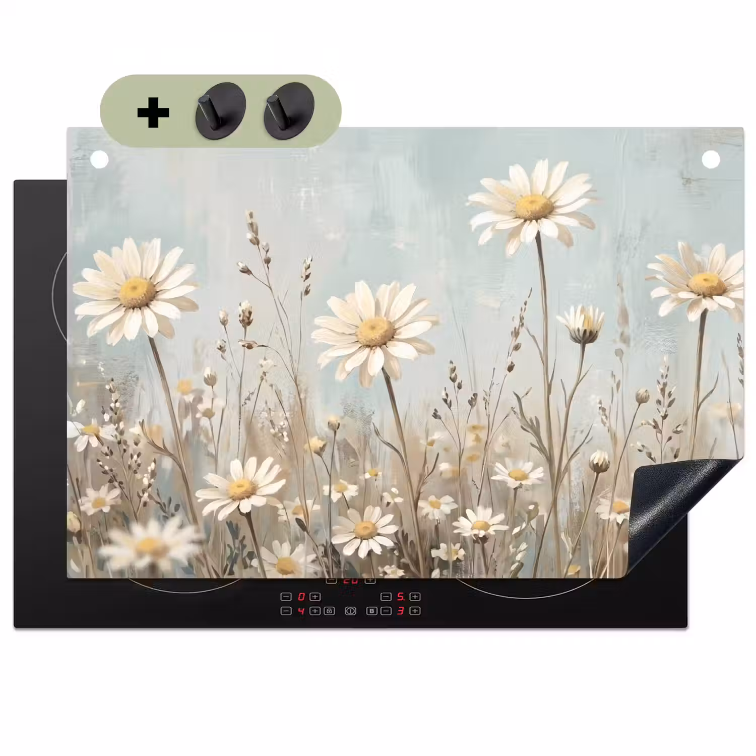 Madelief - Illustratie - Wit Inductie beschemer met haakjes klein -3d
