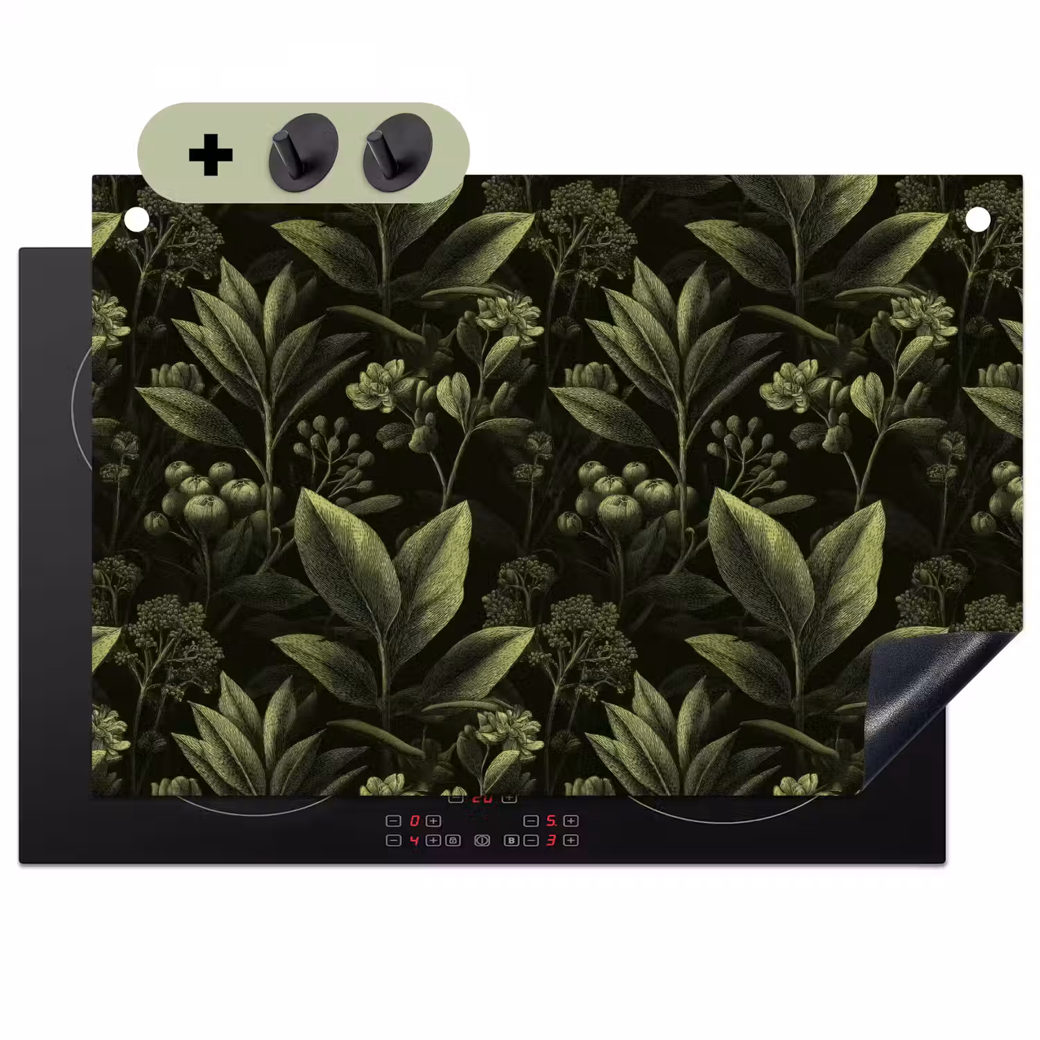 Klassiek - Donker - Botanisch - Planten Inductie beschemer met haakjes klein 777 -3d