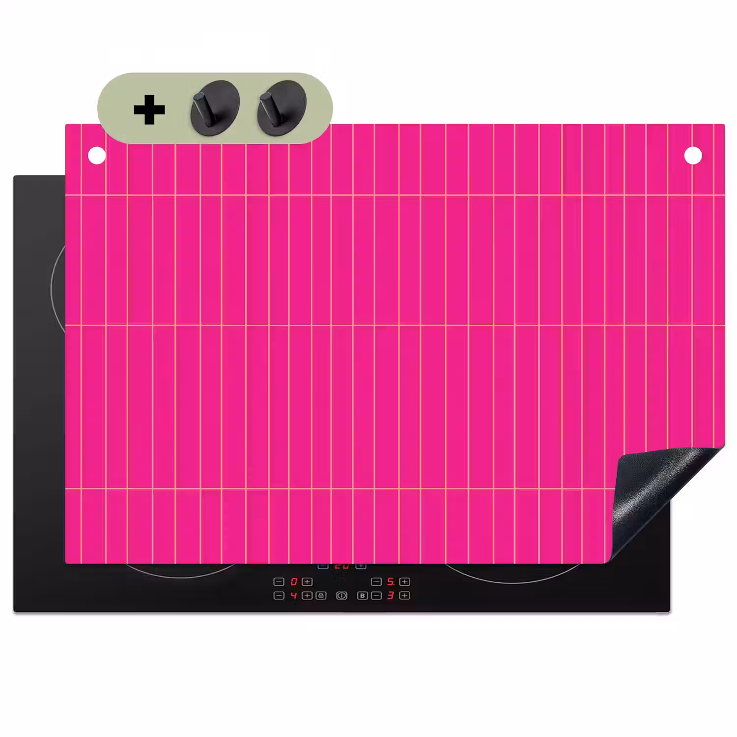 Patroon - Tegel - Magenta - Roze Inductie beschemer met haakjes klein 777 -3d