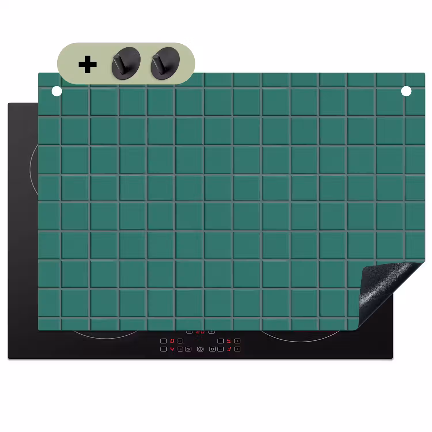 Patroon - Patroon - Smaragd Inductie beschemer met haakjes klein 777 -3d