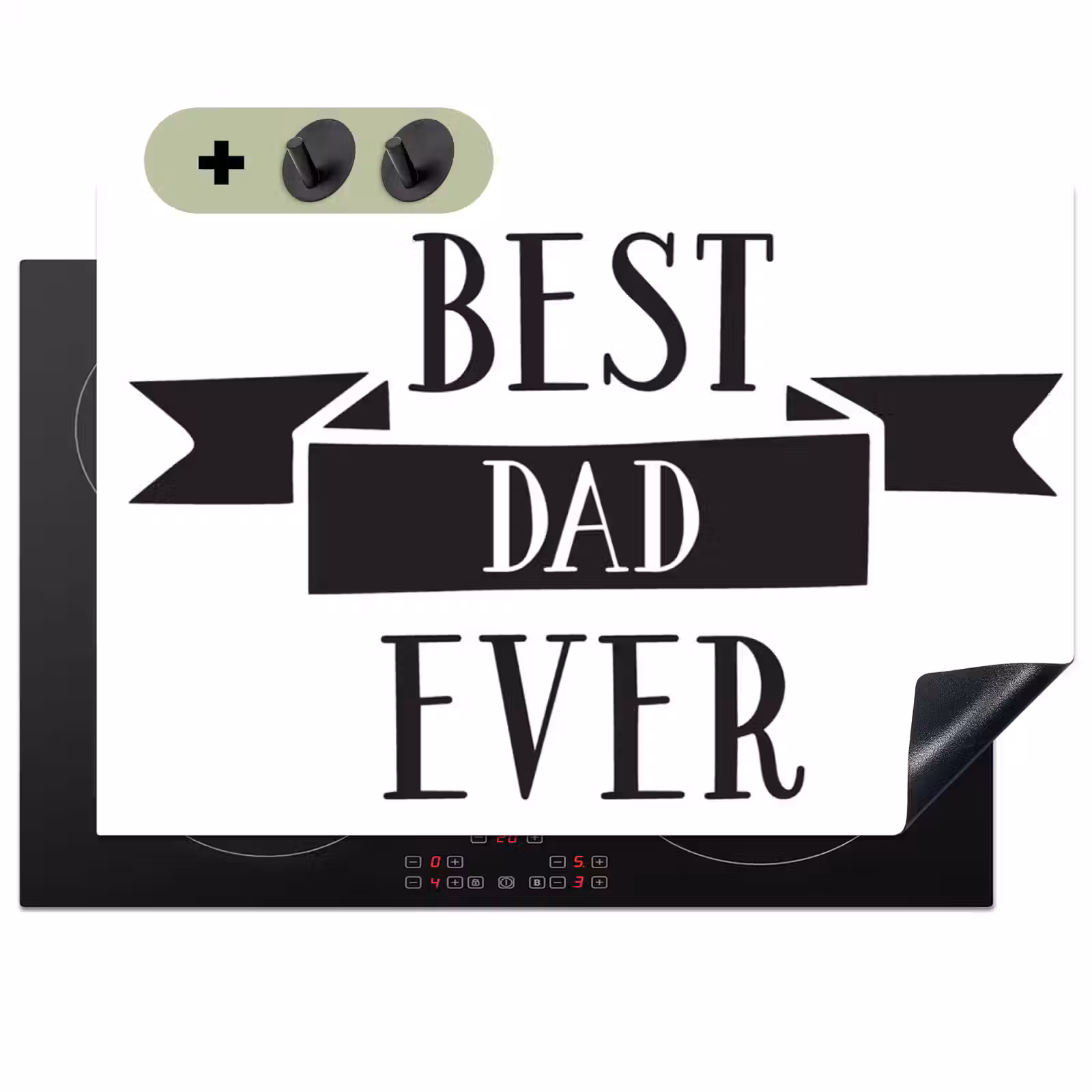 2-in-1 Herdabdeckplatte & Spritzschutz - Papa - Zitat - Lieber Papa - Papa - Quote - Beste papa Inductie beschemer met haakjes klein