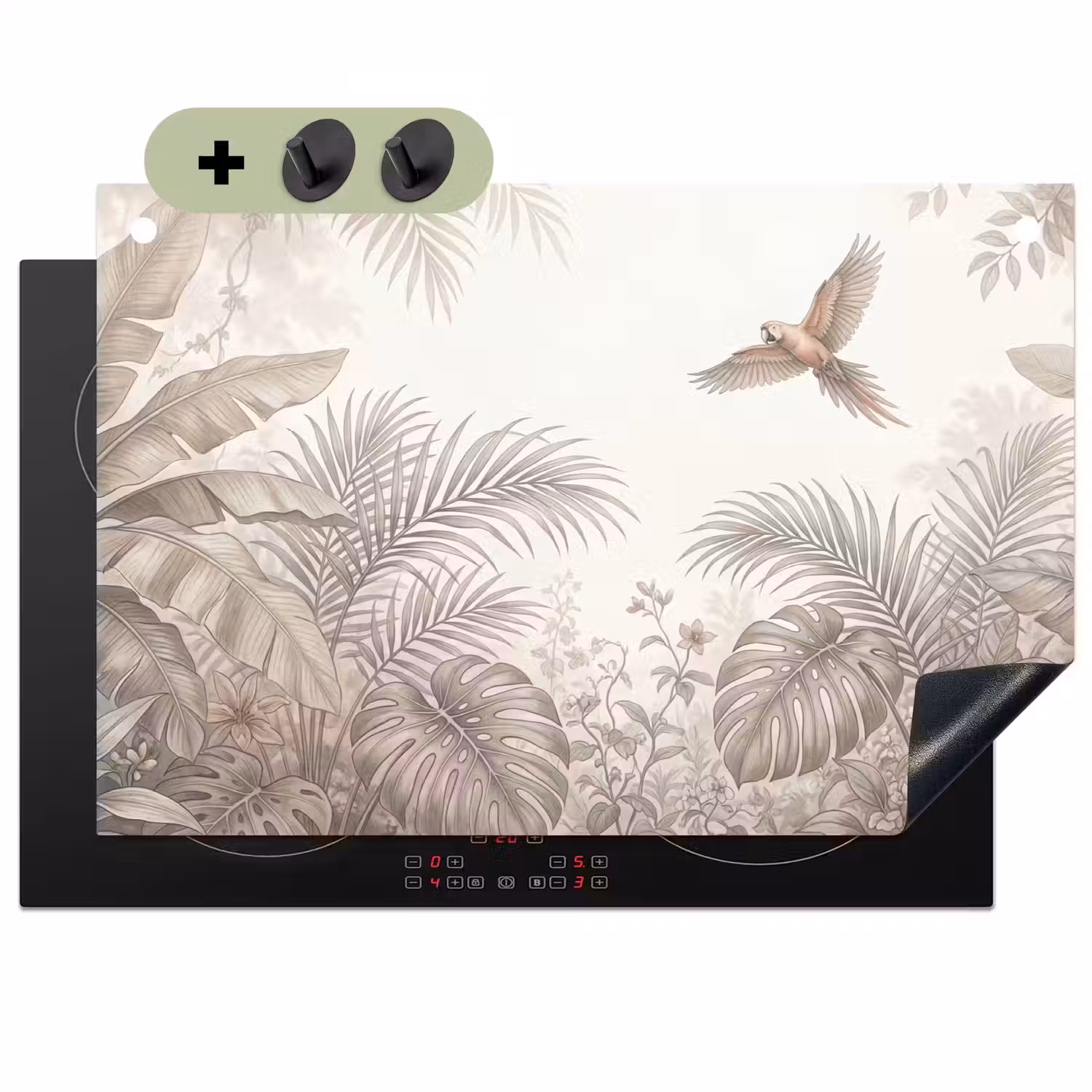 Papagaai - Jungle - Tropisch Inductie beschemer met haakjes klein -3d