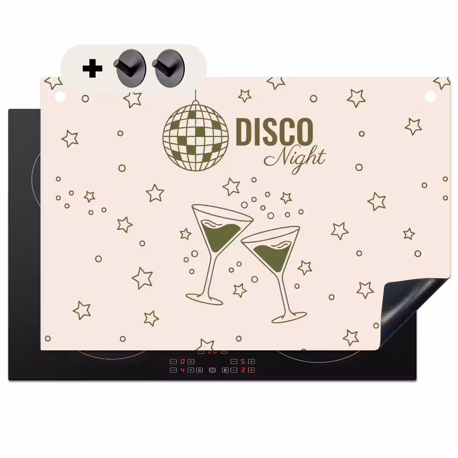 Feest - Disco - Drank - Illustratie - Groen Inductie beschemer met haakjes klein -3d