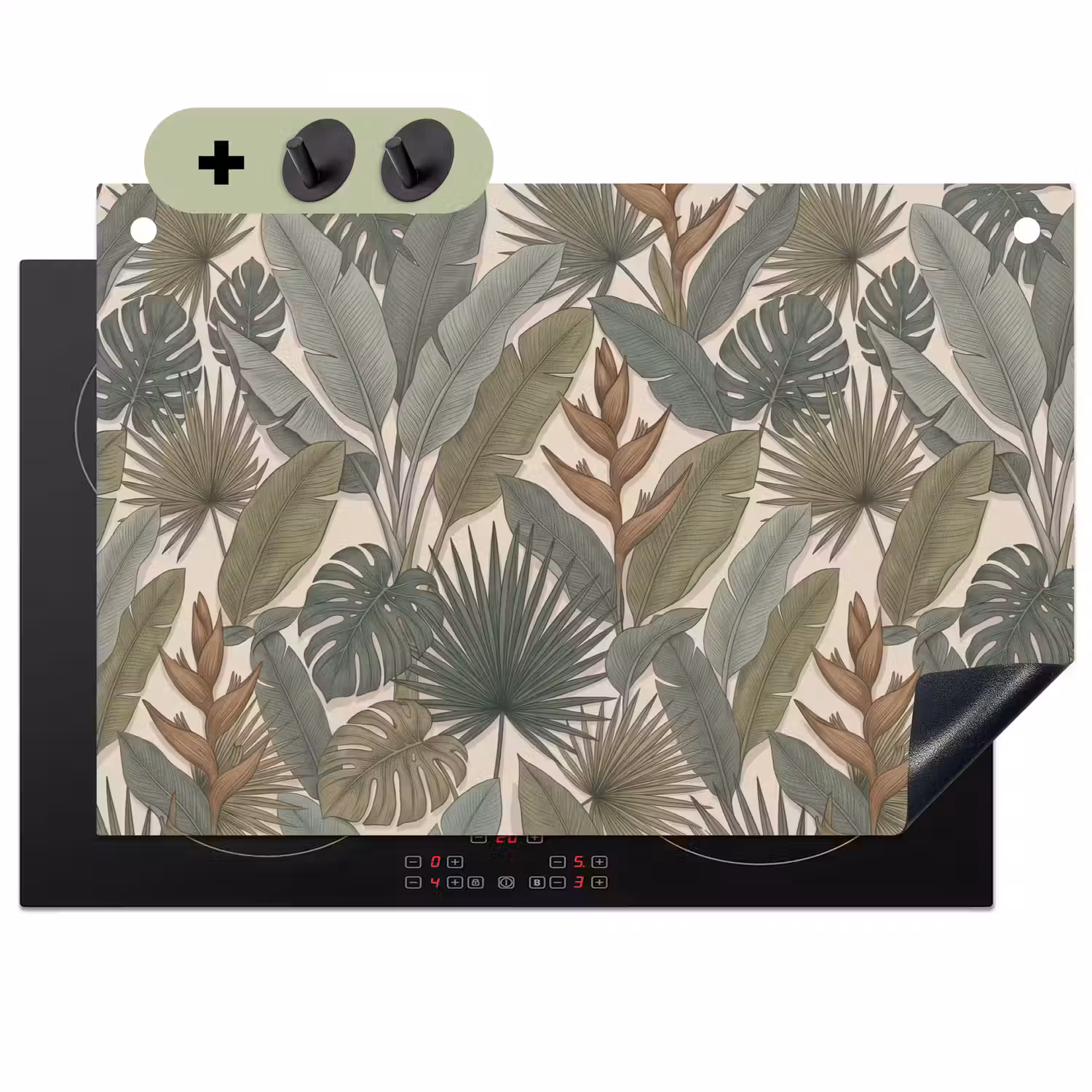 Planten - Tropisch - Natuur - Illustratie - Groen Inductie beschemer met haakjes klein -3d