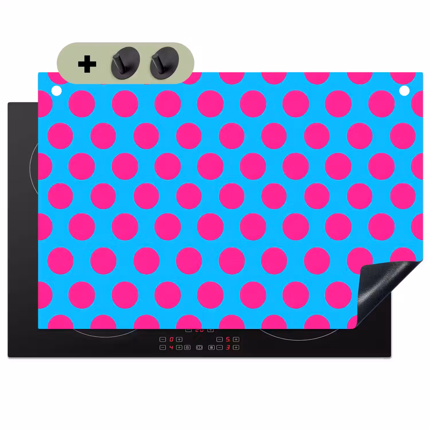 Stippen - Klassiek - Roze Inductie beschemer met haakjes klein 777 -3d