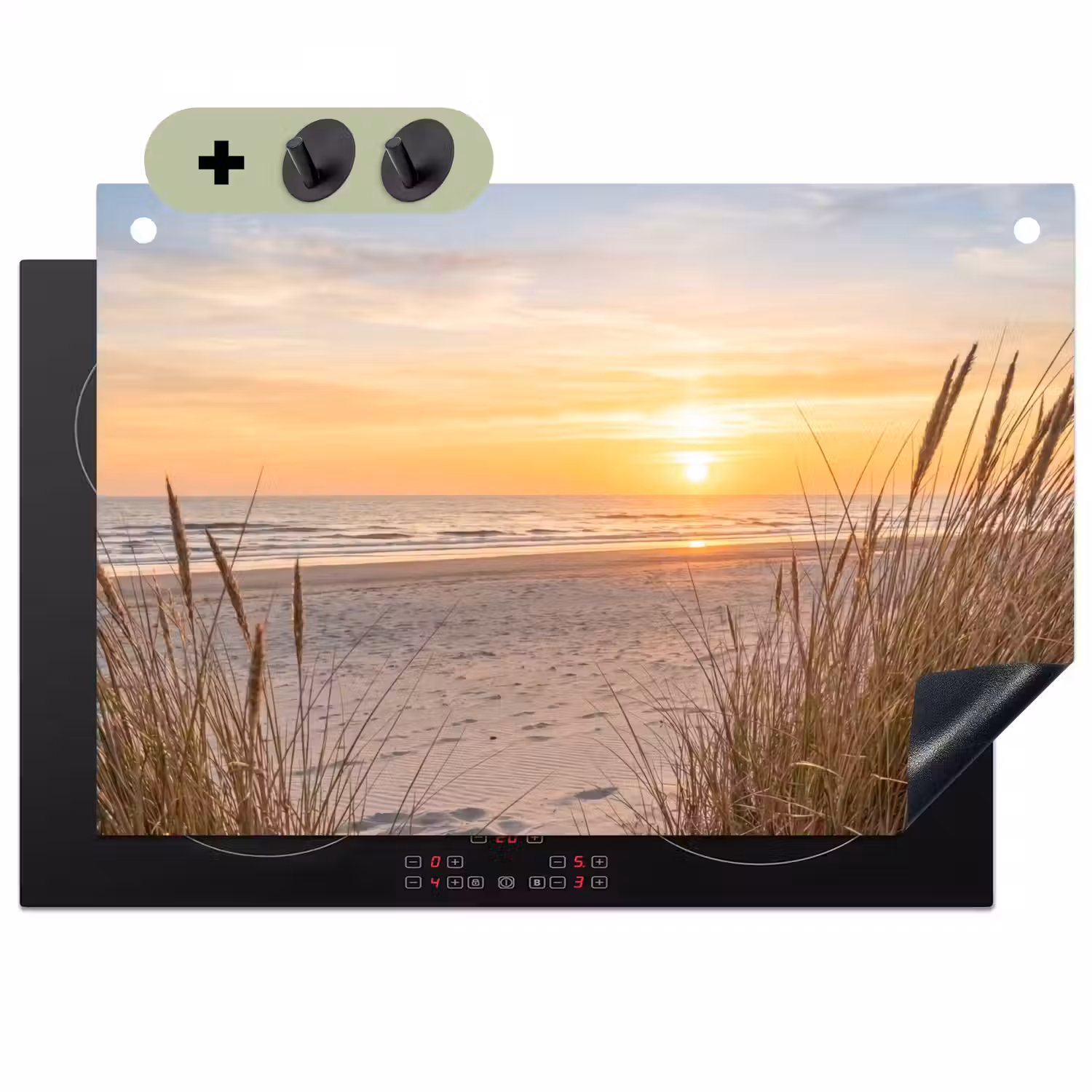 Zonsondergang - Duinen - Zee Inductie beschemer met haakjes klein -3d