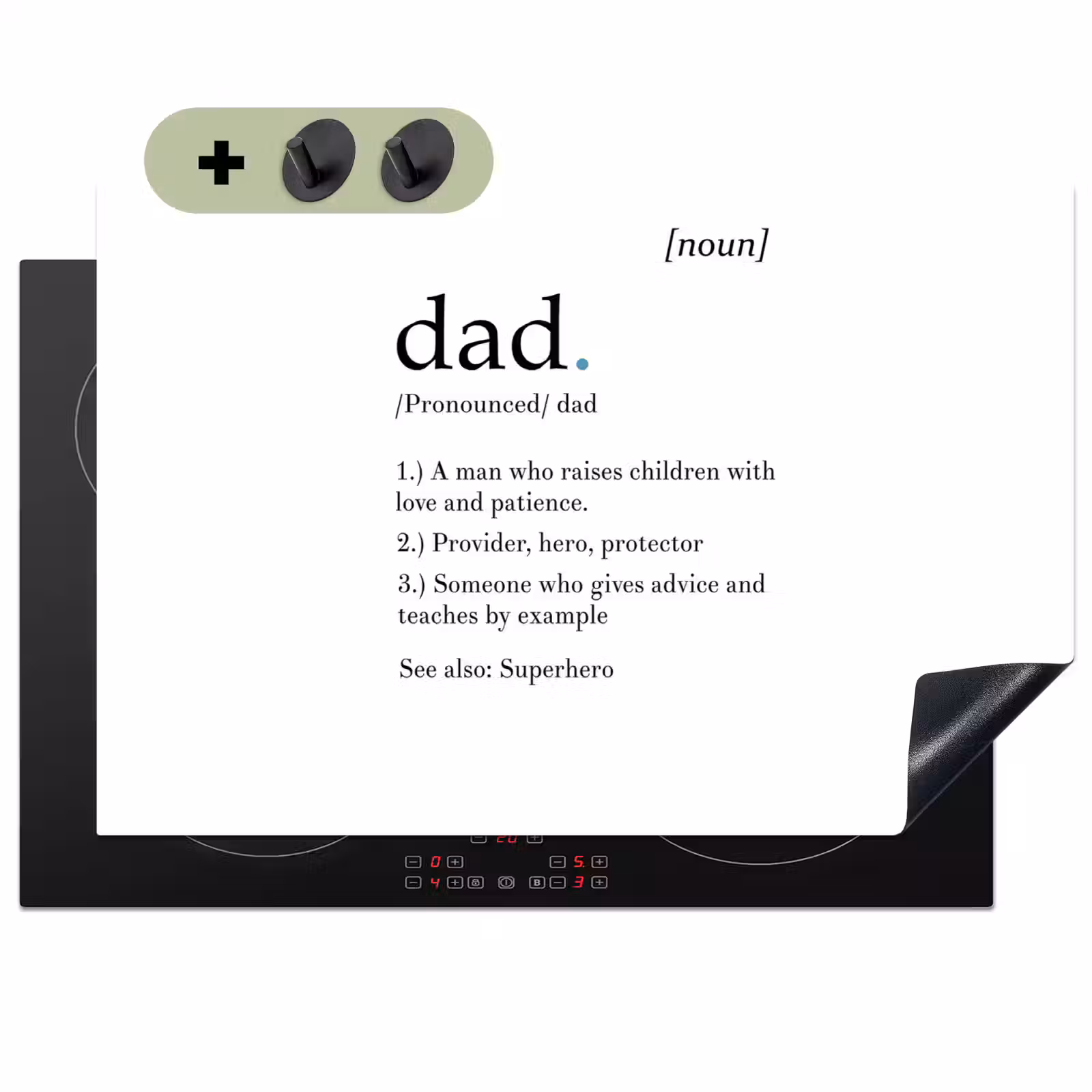 2-in-1 Herdabdeckplatte & Spritzschutz - Sprichwörter - Papa Definition - Zitate - Papa - Spreuken - Papa definitie - Quotes - Dad Inductie beschemer met haakjes klein