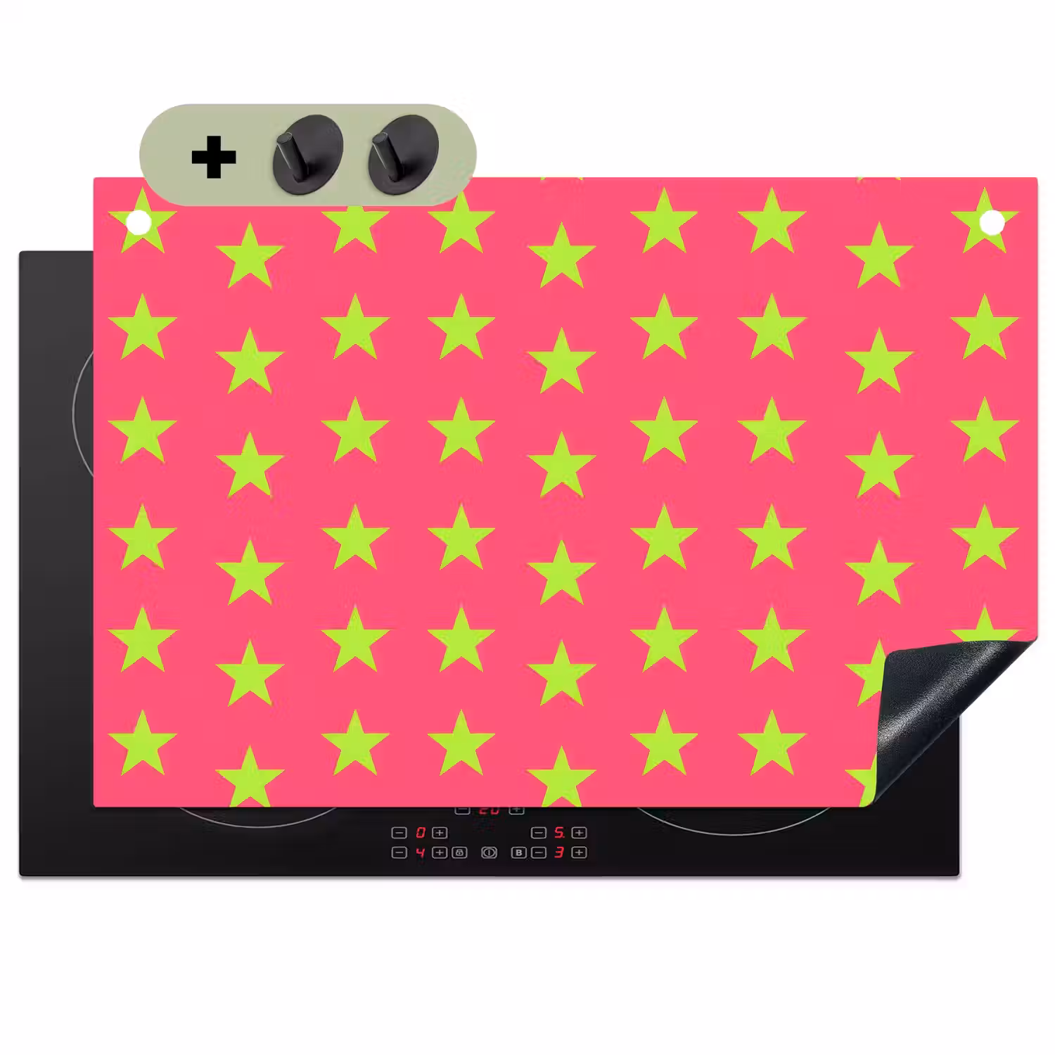 Sterren - Patroon - Roze Inductie beschemer met haakjes klein 777 -3d
