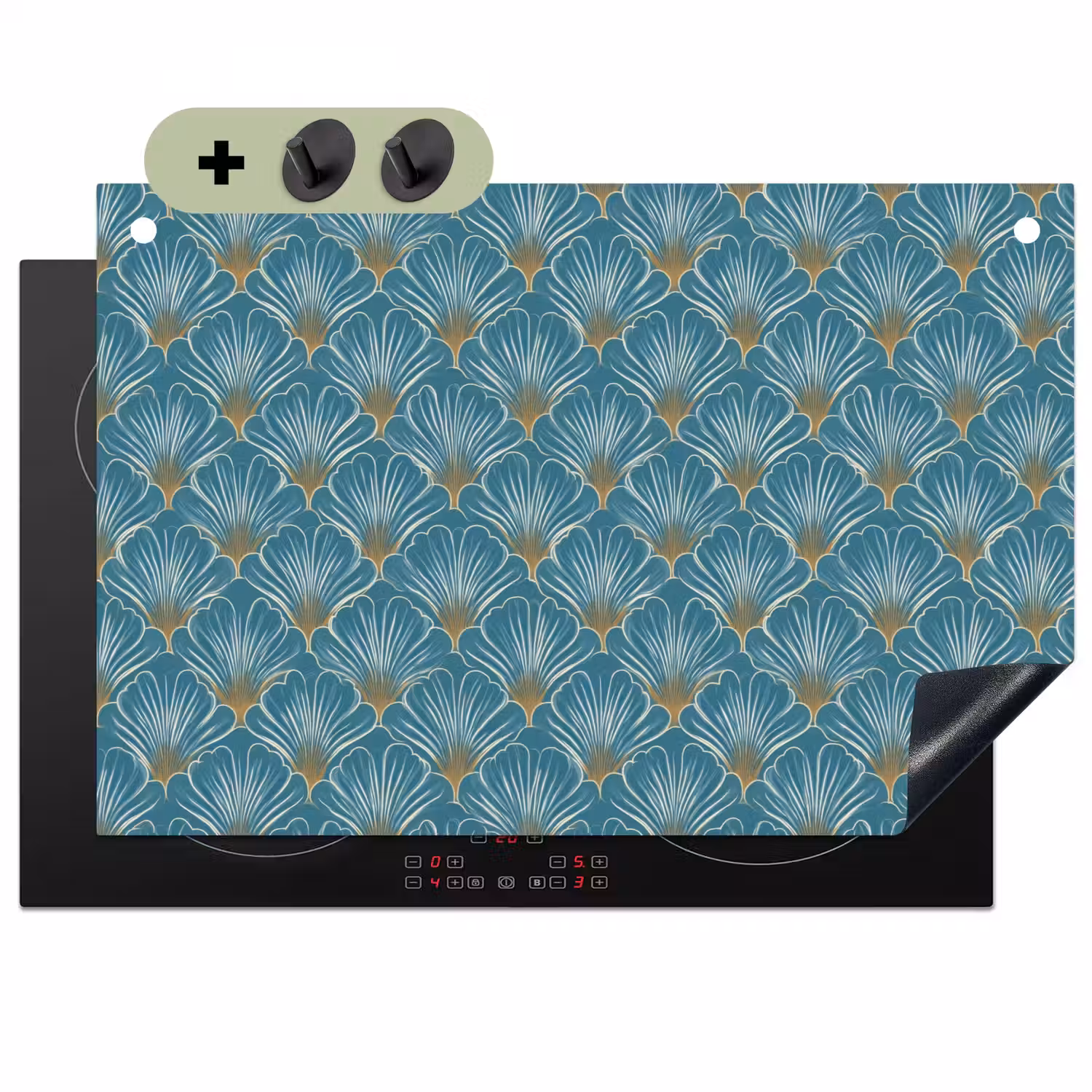 Symmetrisch - Patroon - Blauw Inductie beschemer met haakjes klein 777 -3d