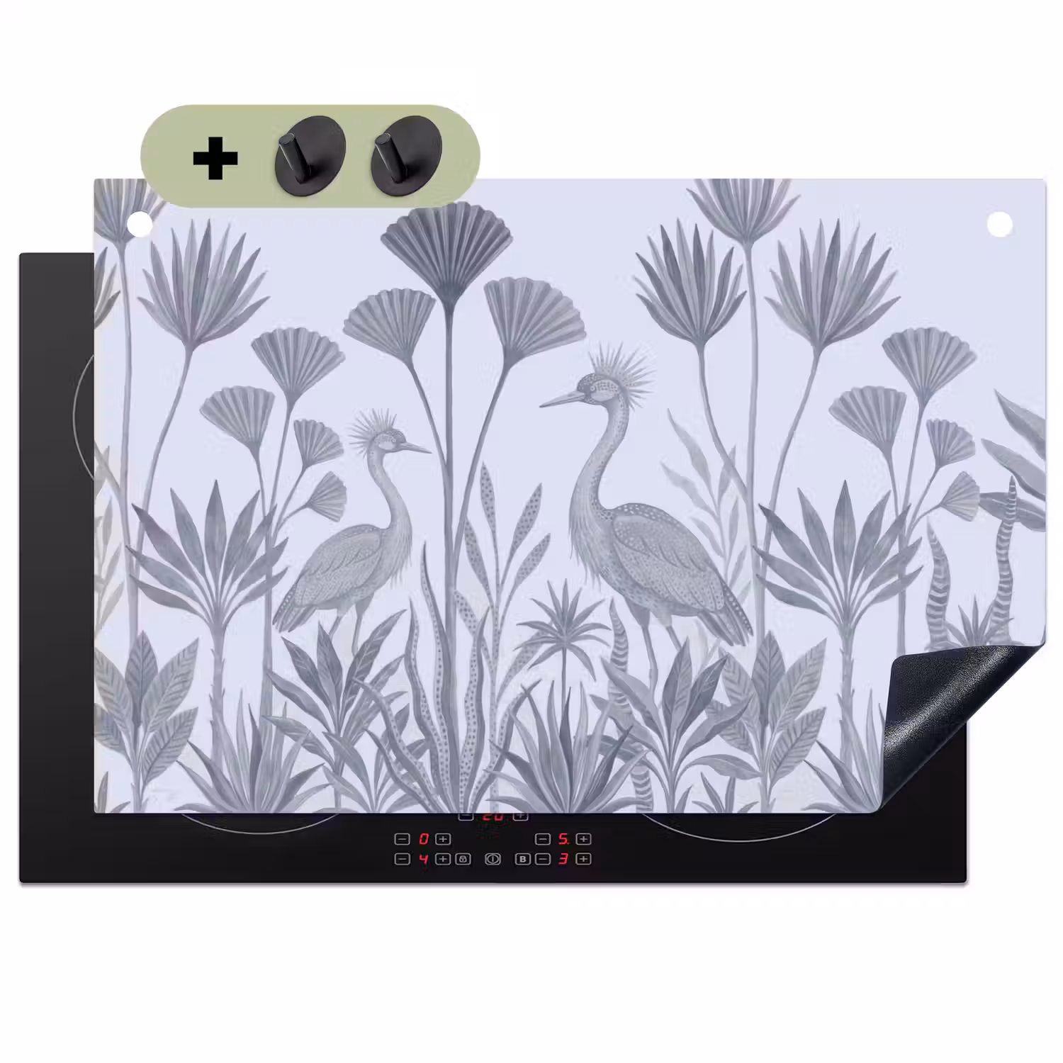 Vogel - Tropisch - Illustratie - Blauwgrijs - Natuur Inductie beschemer met haakjes klein -3d