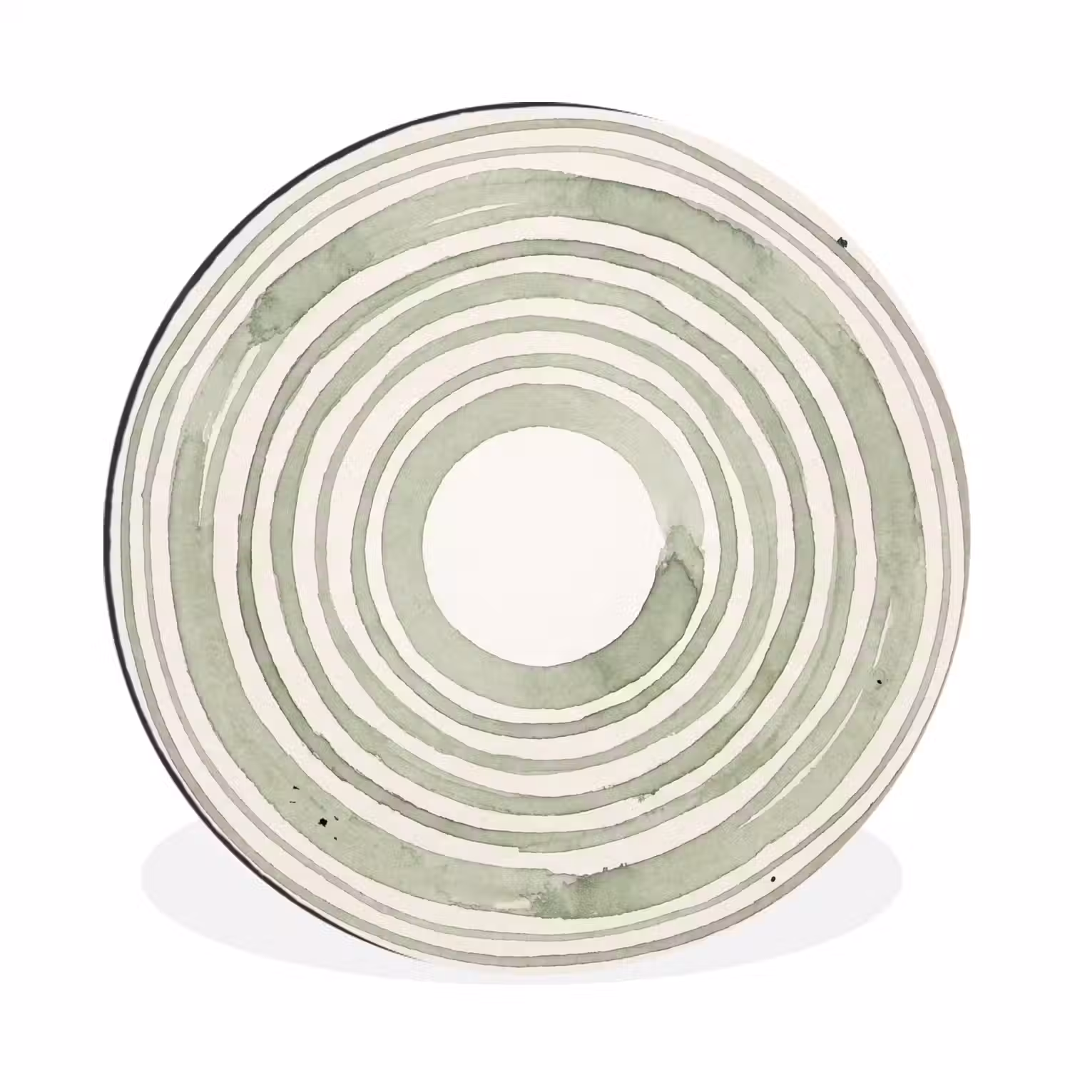 Abstractie - Cirkels - Waterverf - Groen - Modern Wandcirkel aluminium klein -3d