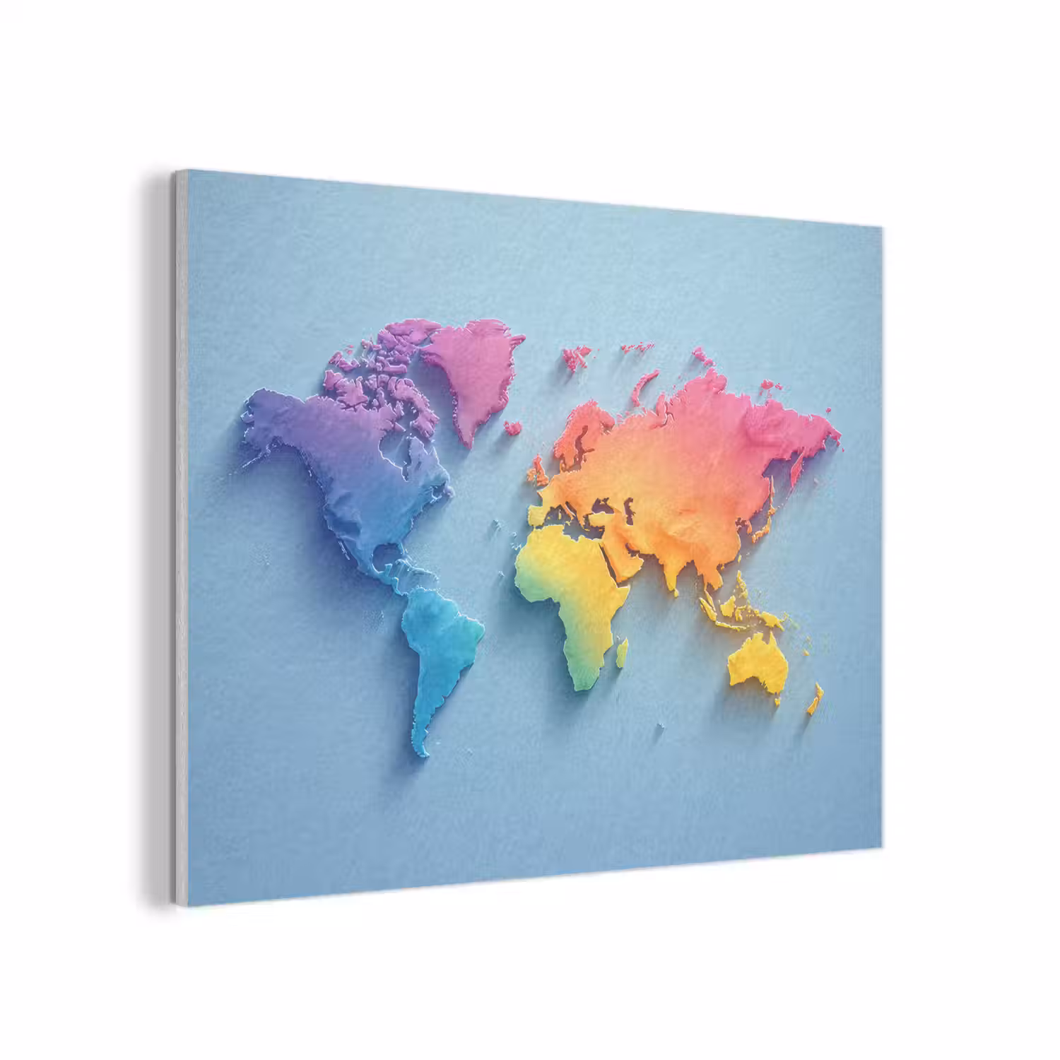 3D - Regenboog - Wereldkaart PET vilt klein -3d
