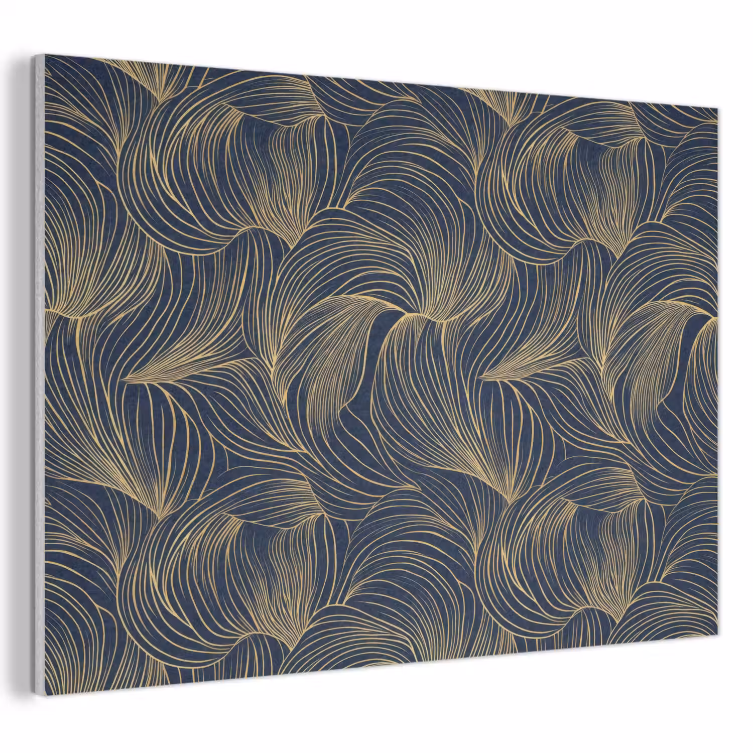 Abstract - Lijnen - Blauw - Goud PET vilt klein 837 -3d