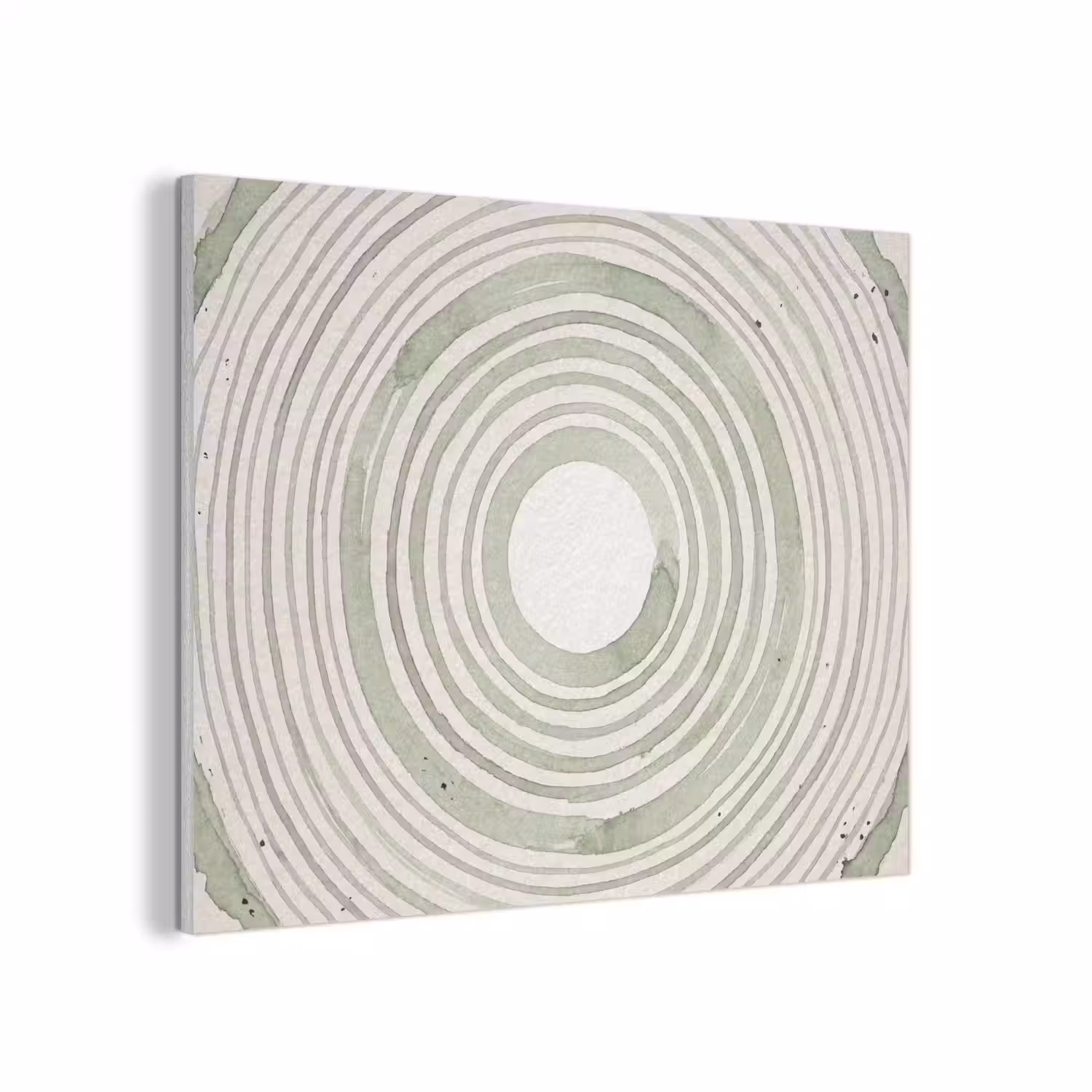 Abstractie - Cirkels - Waterverf - Groen - Modern PET vilt klein -3d